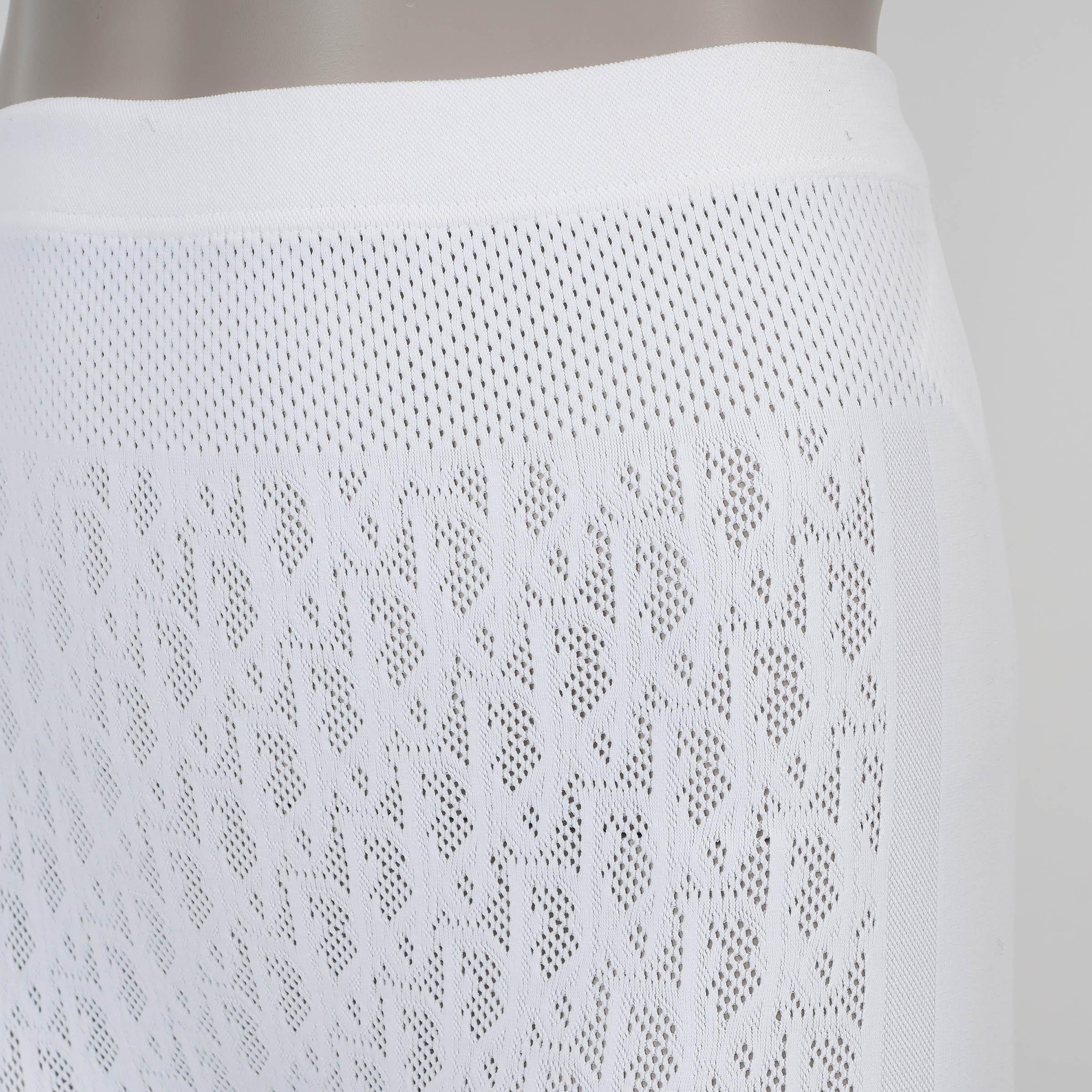 CHRISTIAN DIOR White 2022 OBLIQUE JACQUARD KNIT Leggings Pantalon M. Pour femmes en vente