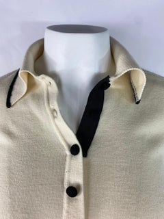 Christian Dior White and Black Sweater Top, Size Large