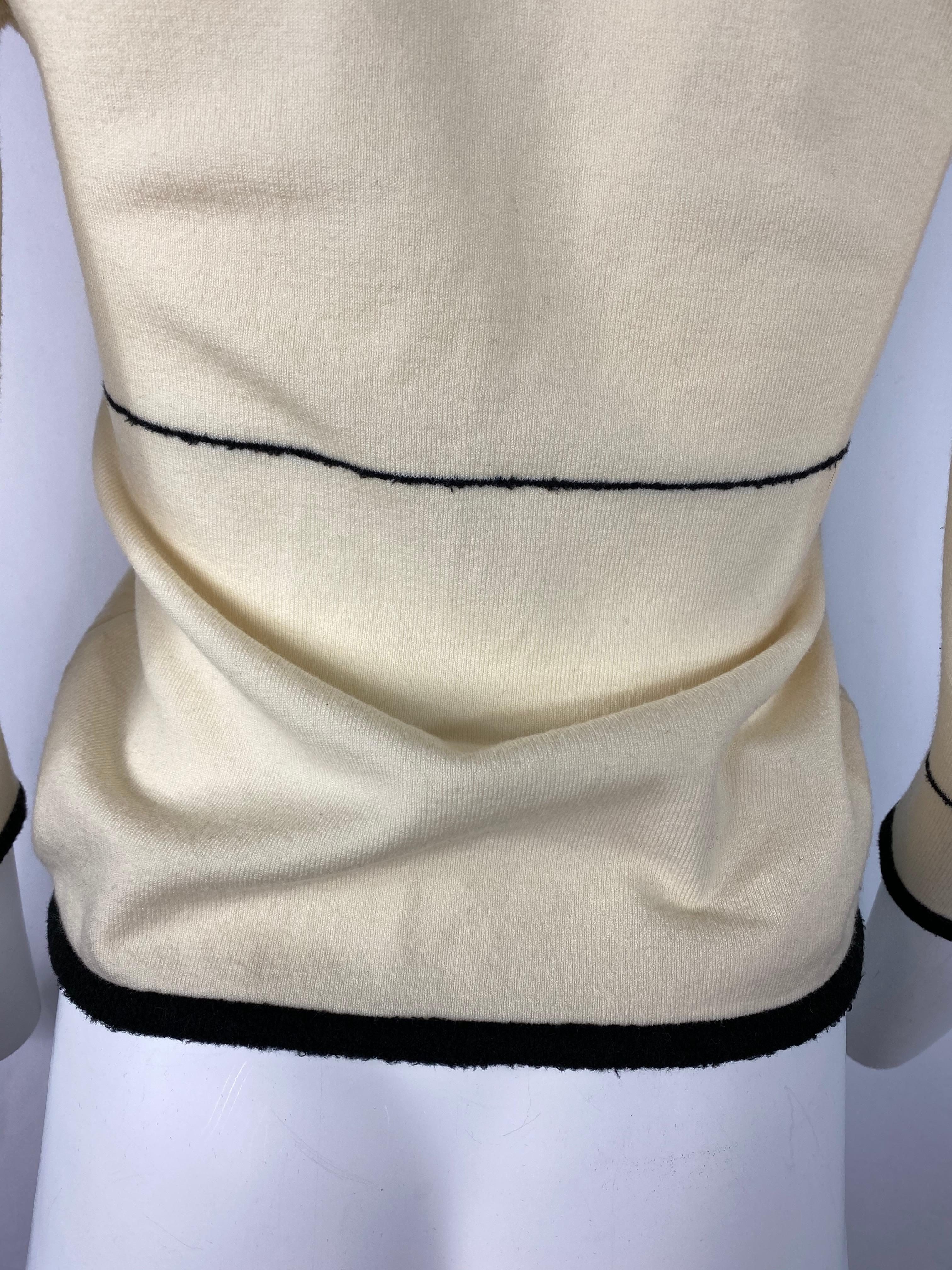 Gray Christian Dior White and Black Sweater Top, Size Large For Sale