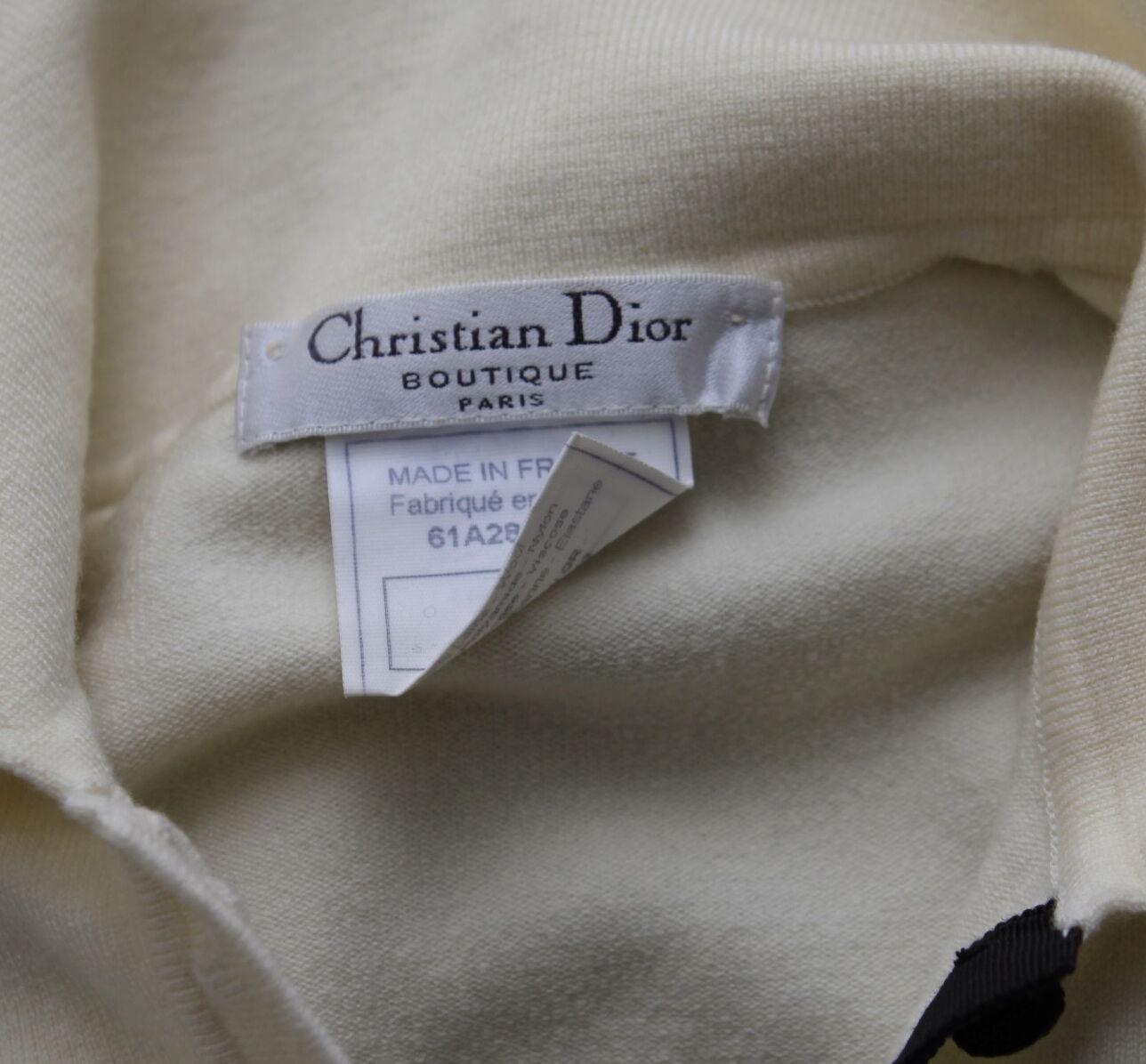 Christian Dior White and Black Sweater Top, Size Large For Sale 1