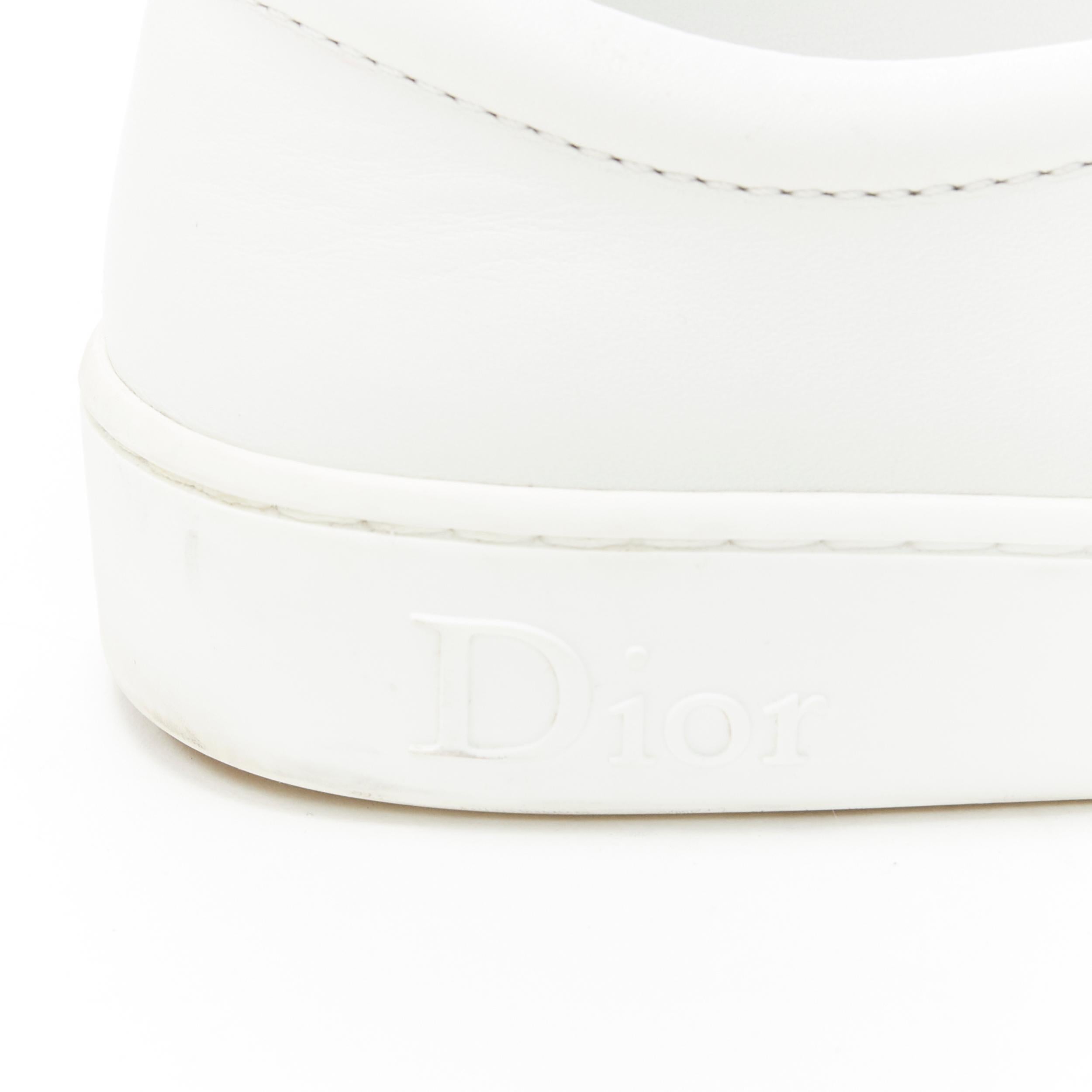 CHRISTIAN DIOR white bead crystal embellished low top skate sneakers EU37 2