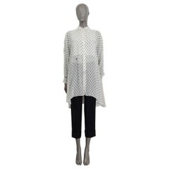 CHRISTIAN DIOR - Robe tunique POLKA DOT en soie blanche et noire S