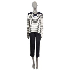 CHRISTIAN DIOR white & blue cotton 2022 MARINIERE STRIPED Sweater 40 M