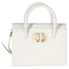 Christian Dior White Calfskin Small St. Honore Tote