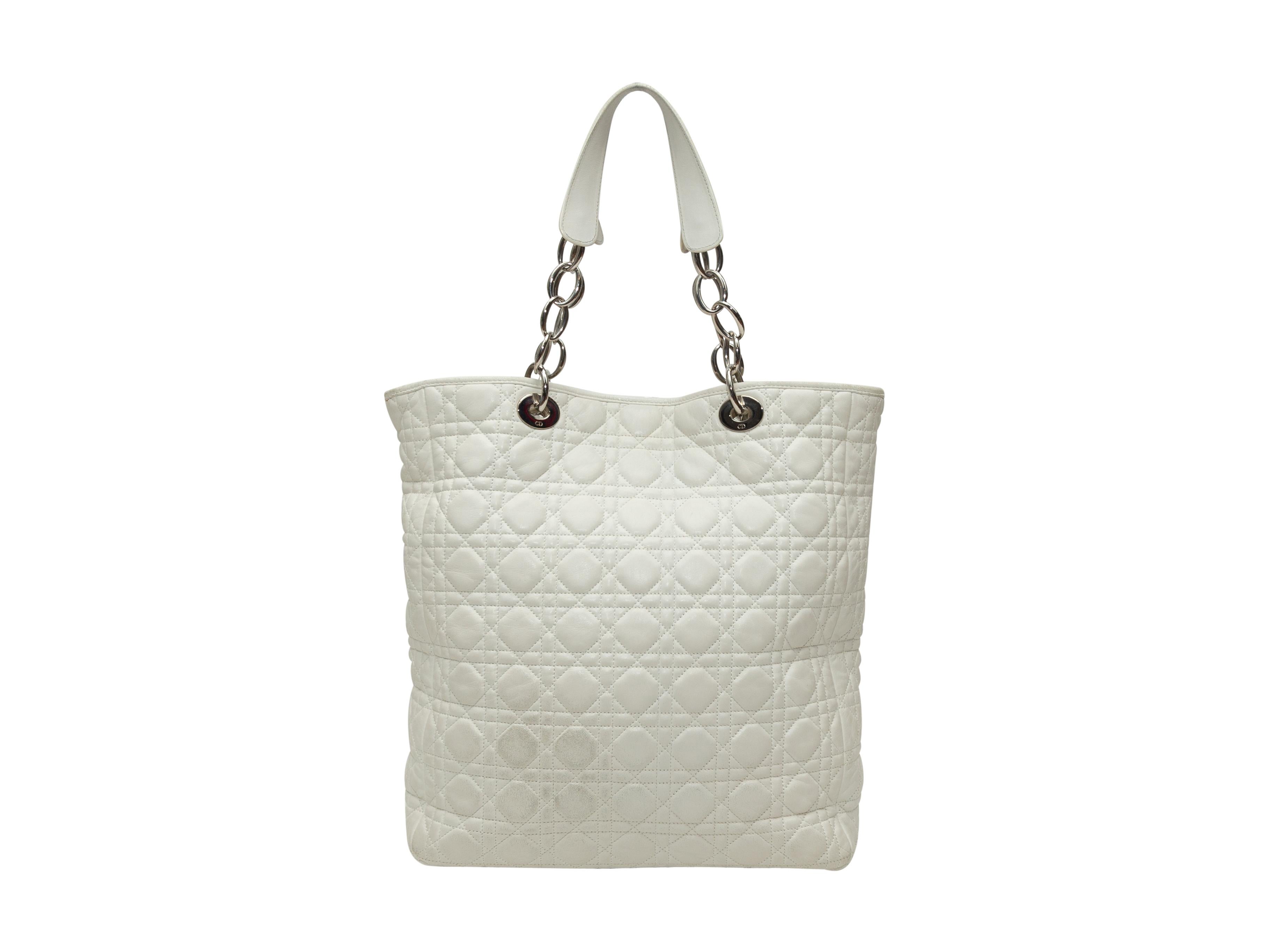 christian dior white and gold tote