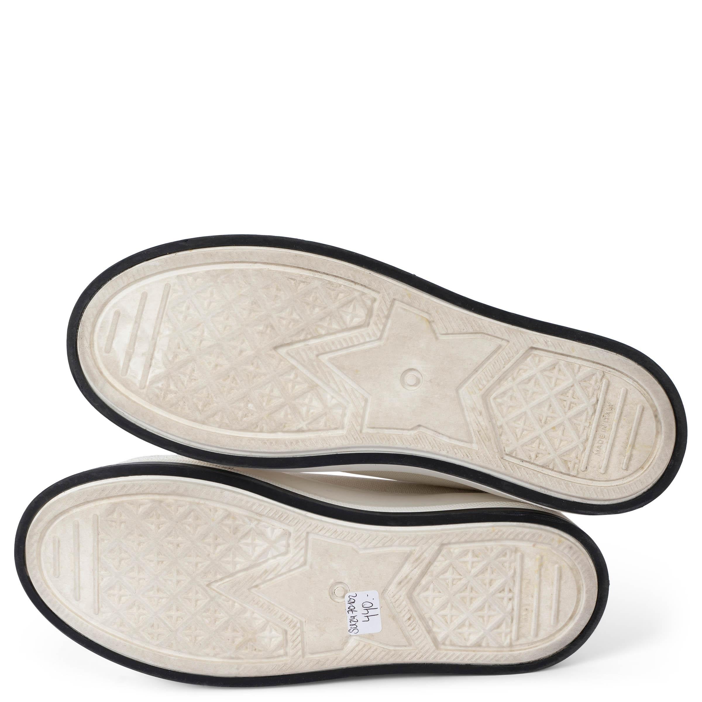 CHRISTIAN DIOR white canvas WALK'N'DIOR PLATFORM Sneakers Shoes 37.5 For Sale 3