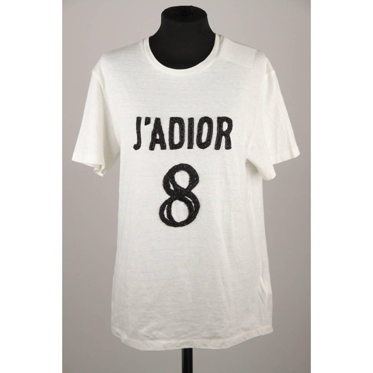 CHRISTIAN DIOR White Cotton and Linen J'Adior 8 Tee Top T Shirt Size S For  Sale at 1stDibs | j'adior 8 t shirt, j'adior t shirt, j'adior 8 shirt
