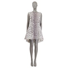 CHRISTIAN DIOR white cotton 2014 CHEETAH HIGH LOW Dress 44 XL