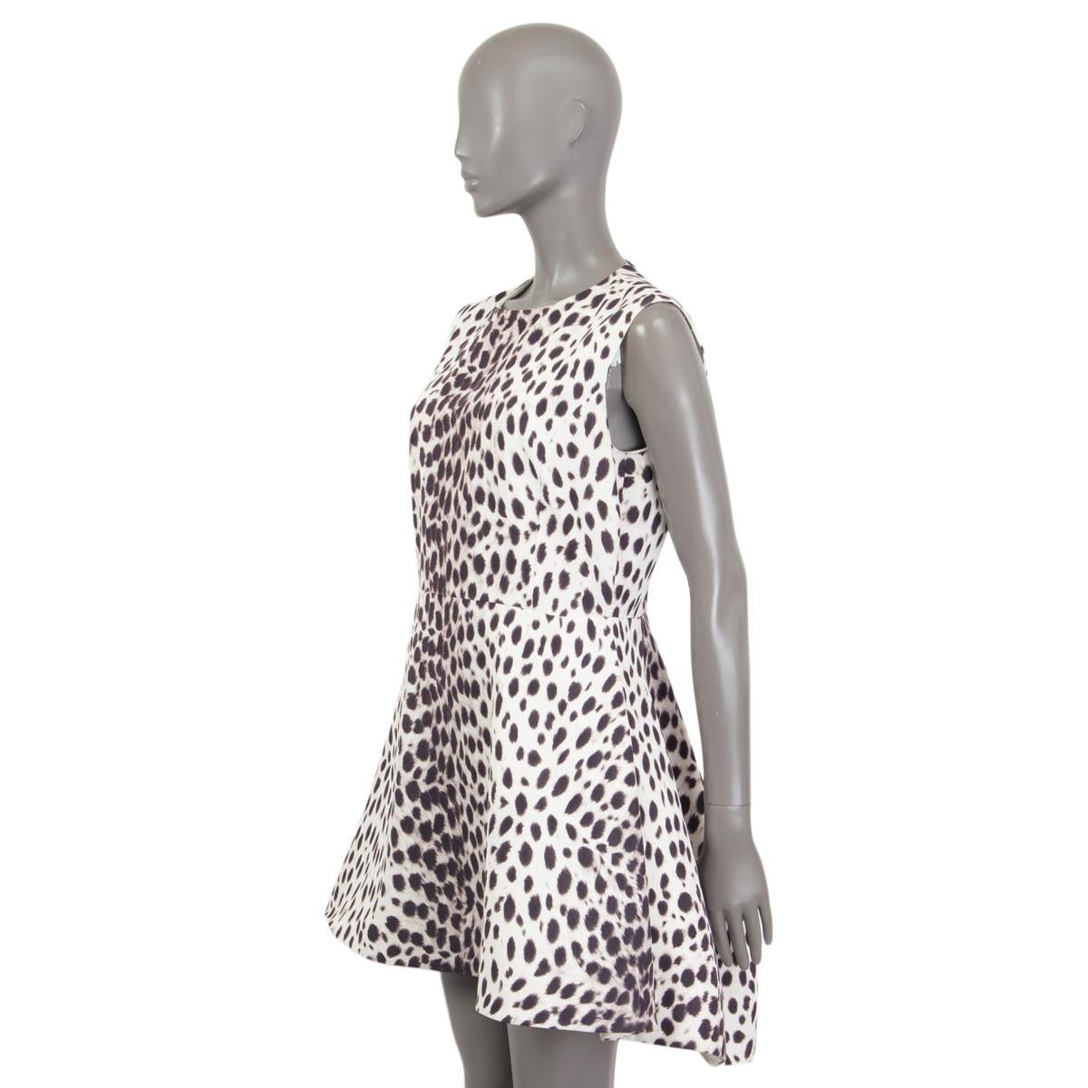 Women's CHRISTIAN DIOR white cotton 2014 CHEETAH HIGH LOW Dress 44 XL For Sale