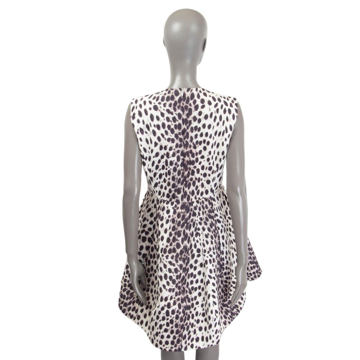 CHRISTIAN DIOR white cotton 2014 CHEETAH HIGH LOW Dress 44 XL For Sale 1