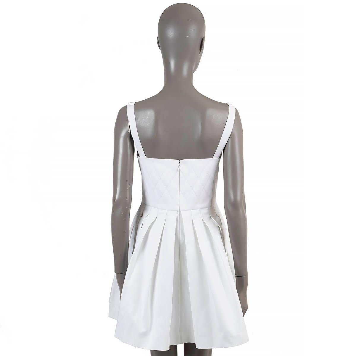 Women's CHRISTIAN DIOR white cotton 2017 PLEATED MINI Dress 40 M For Sale