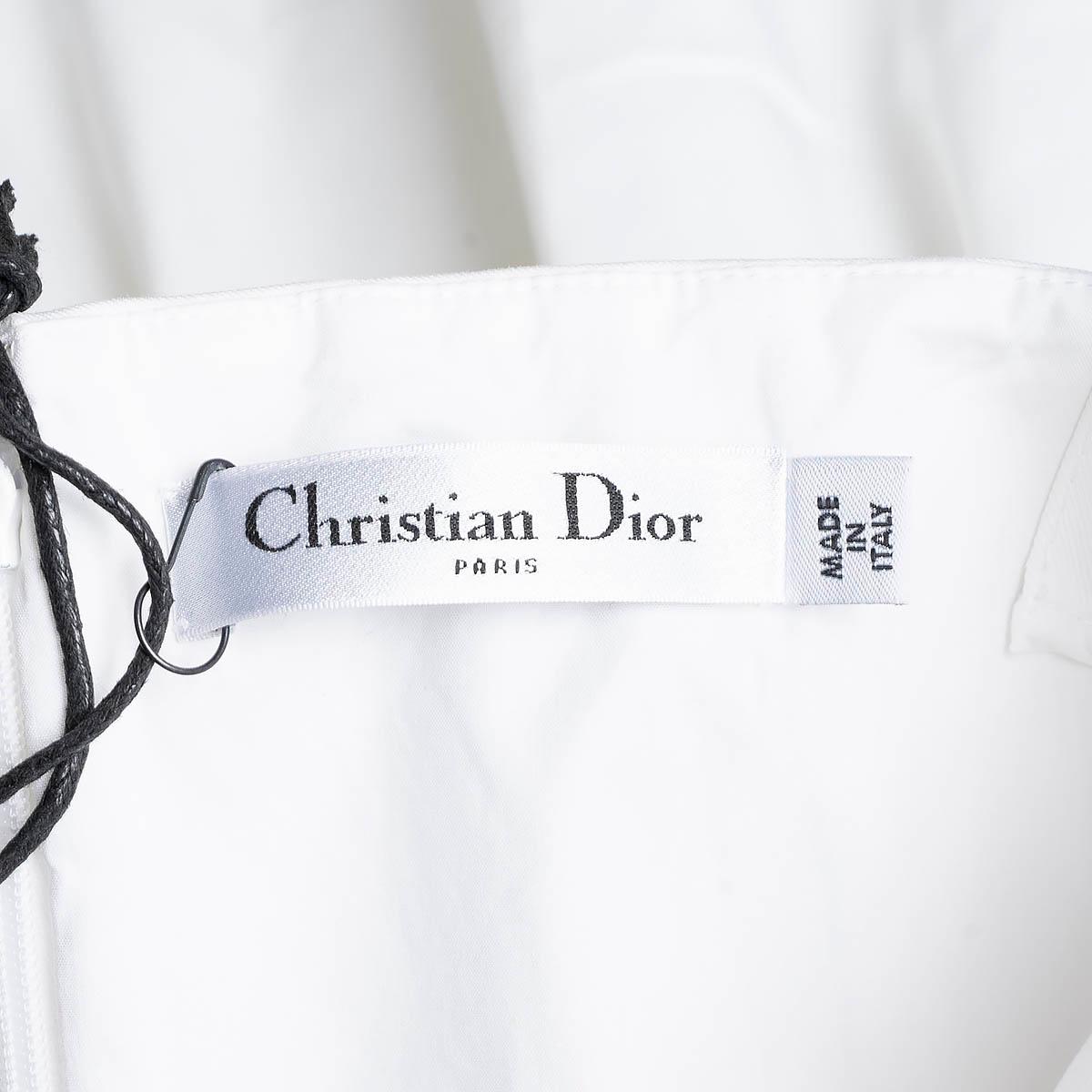 CHRISTIAN DIOR white cotton 2017 PLEATED MINI Dress 40 M For Sale 3