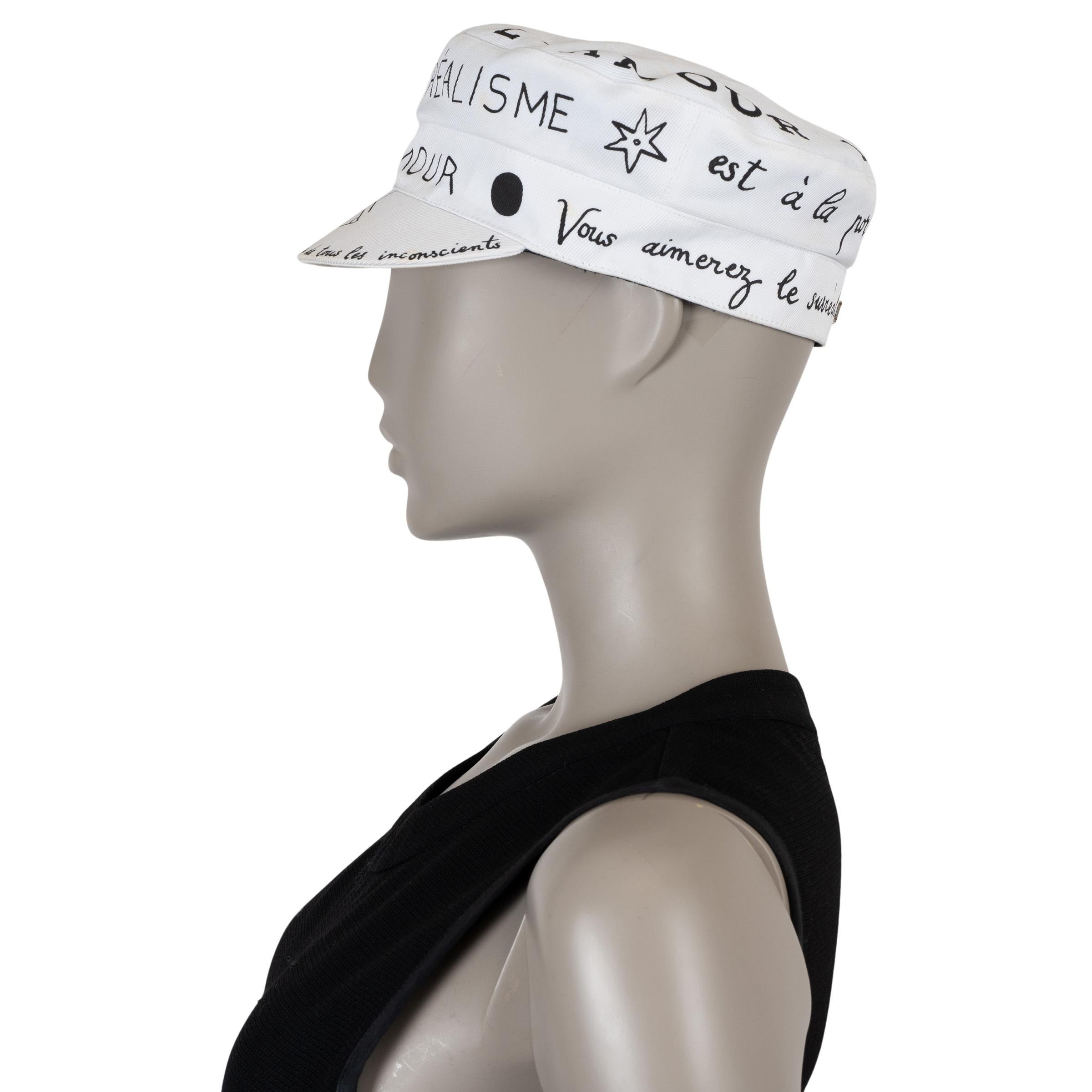 Grigio Christian Dior cotone bianco 2018 DAYDREAM WORDS CAP 57 in vendita