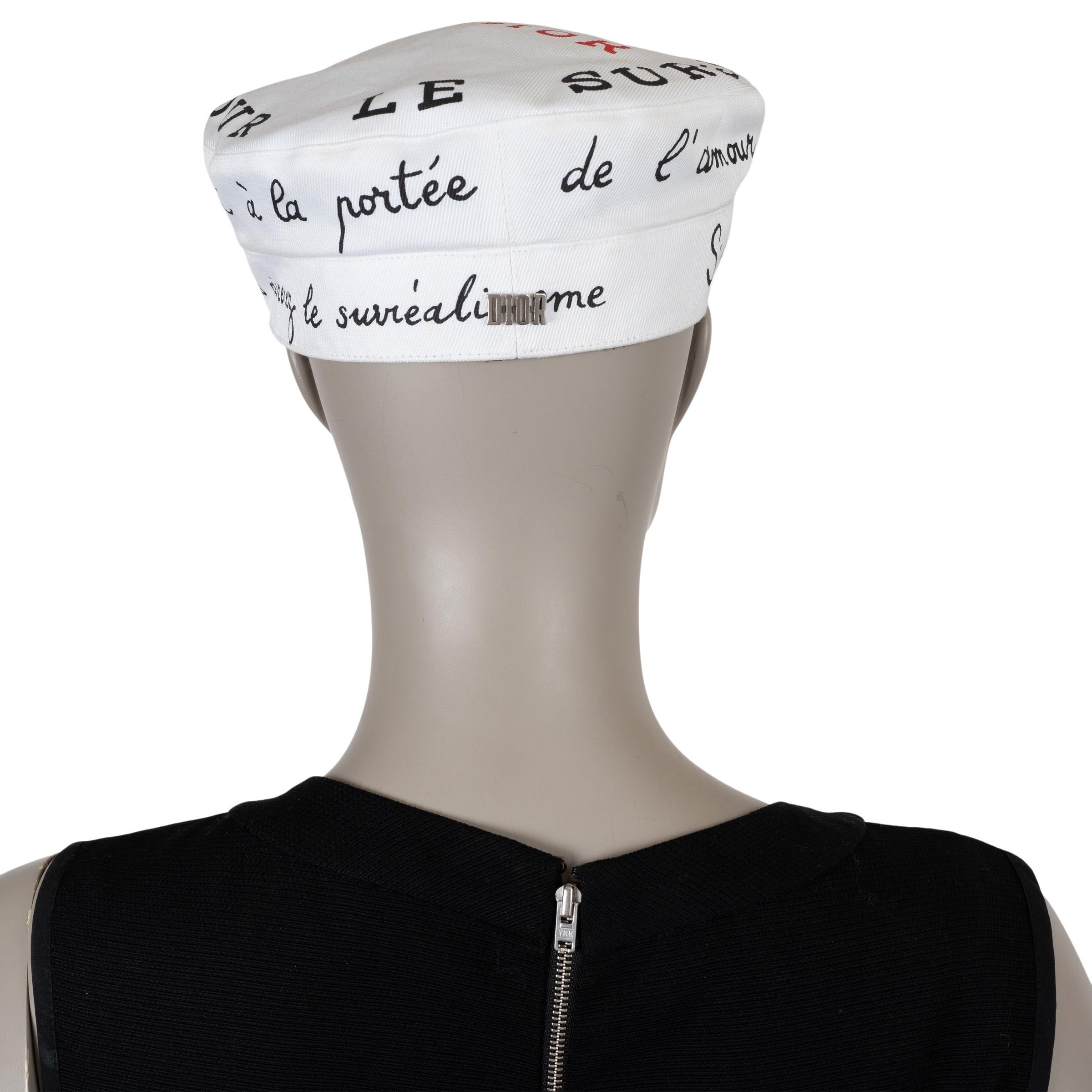 Christian Dior cotone bianco 2018 DAYDREAM WORDS CAP 57 In condizioni discrete in vendita a Zürich, CH