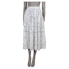 CHRISTIAN DIOR white cotton 2021 CHEZ MOI CONSTELLATION MIDI Skirt 36 XS