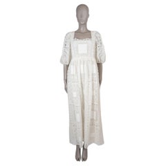 CHRISTIAN DIOR white cotton 2021 PATCHWORK LACE MAXO Dress XS
