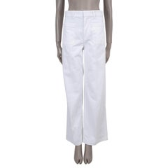 CHRISTIAN DIOR white cotton 2022 DIOR 8 FLARED Jeans Pants 36 XS
