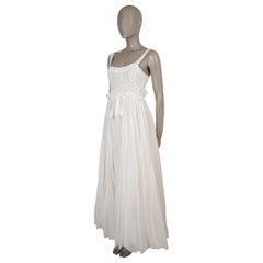 CHRISTIAN DIOR white cotton 2023 BRODERIE ANGLAISE MAXI Dress XS