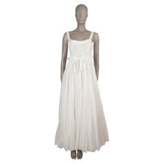 CHRISTIAN DIOR white cotton 2023 BRODERIE ANGLAISE MAXI Dress XS