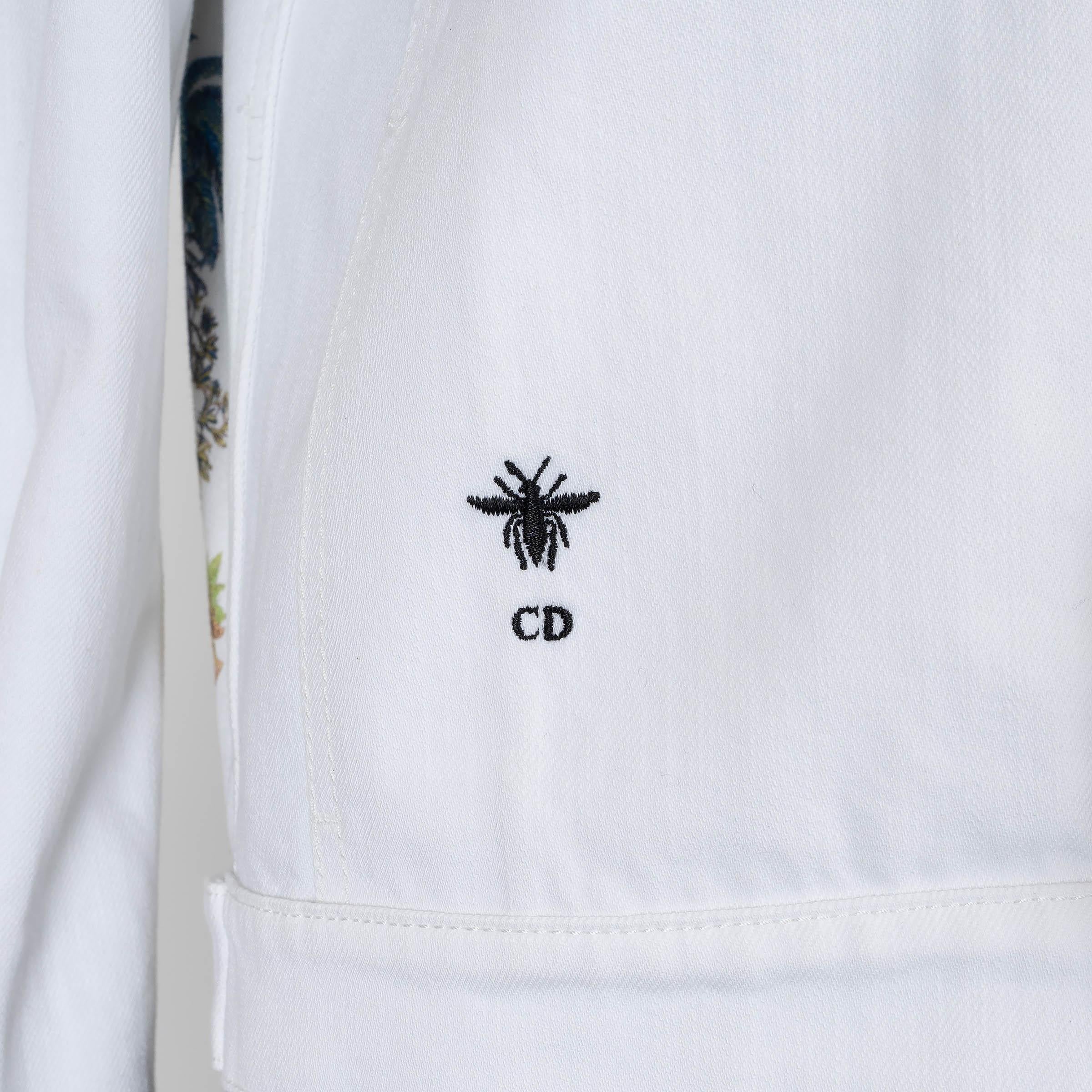 CHRISTIAN DIOR Veste en coton blanc brodée ETOILE 2023 38 S en vente 2