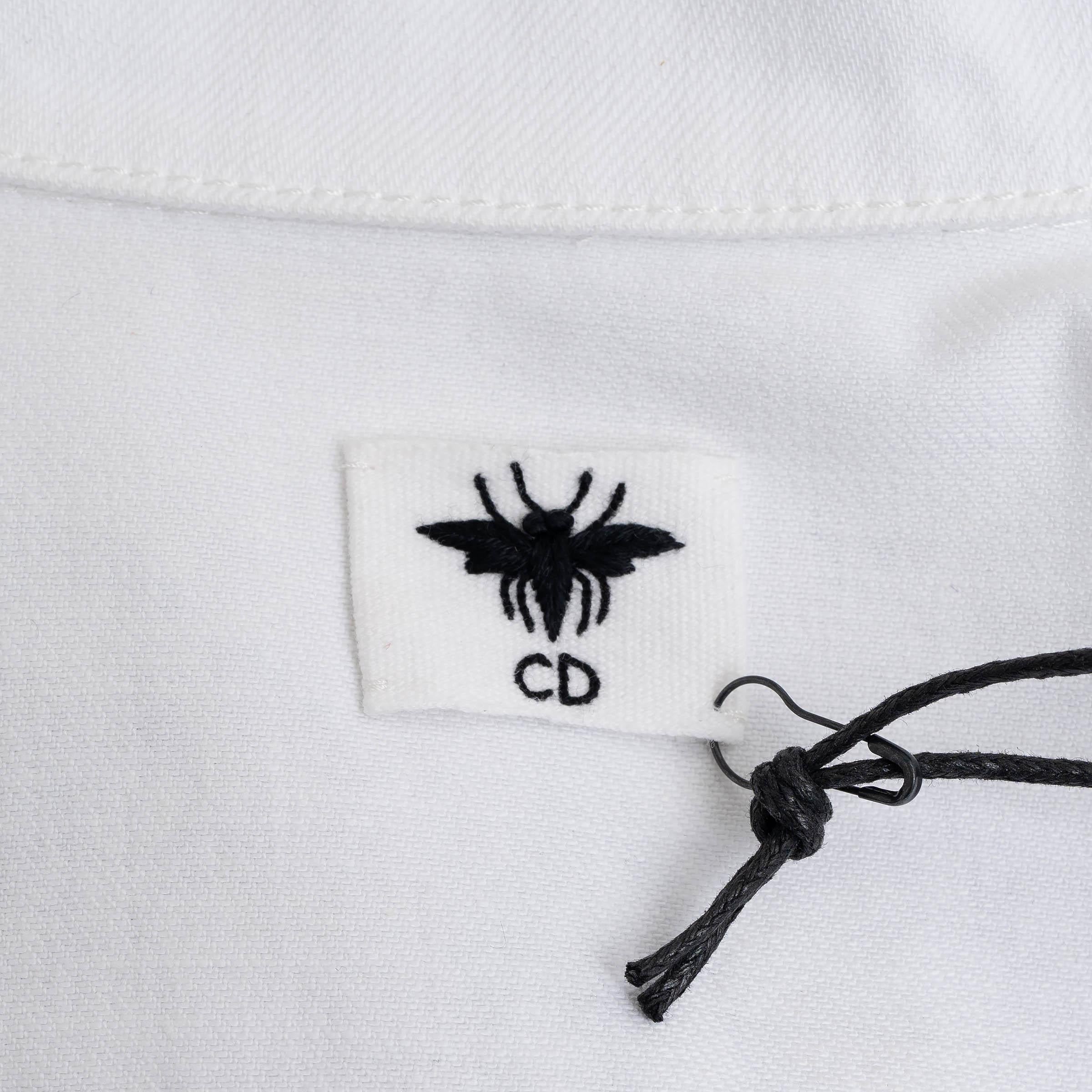 CHRISTIAN DIOR Veste en coton blanc brodée ETOILE 2023 38 S en vente 3
