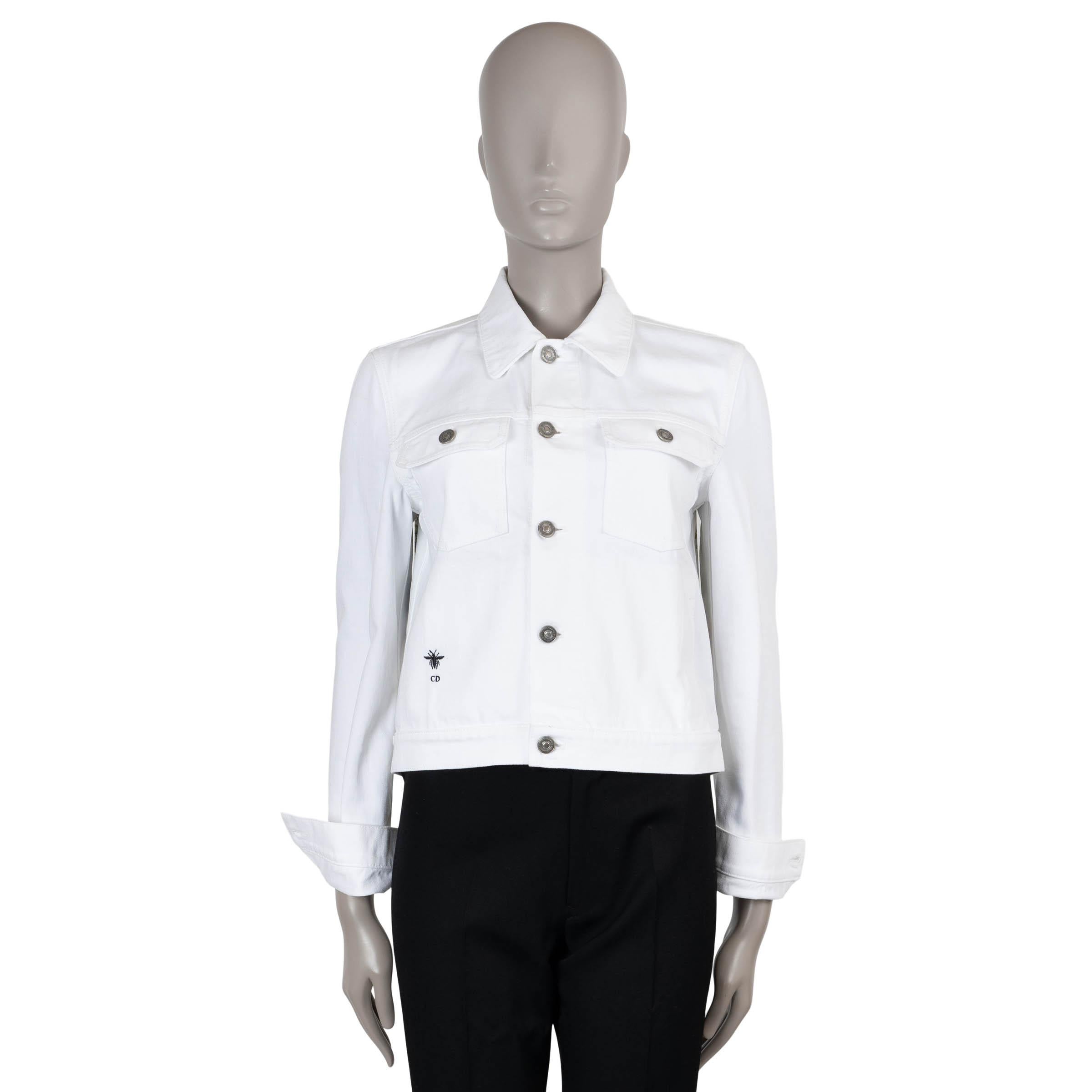CHRISTIAN DIOR Veste en coton blanc brodée ETOILE 2023 38 S
