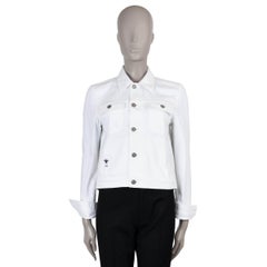 CHRISTIAN DIOR white cotton 2023 ETOILE EMBROIDERED DENIM Jacket 38 S