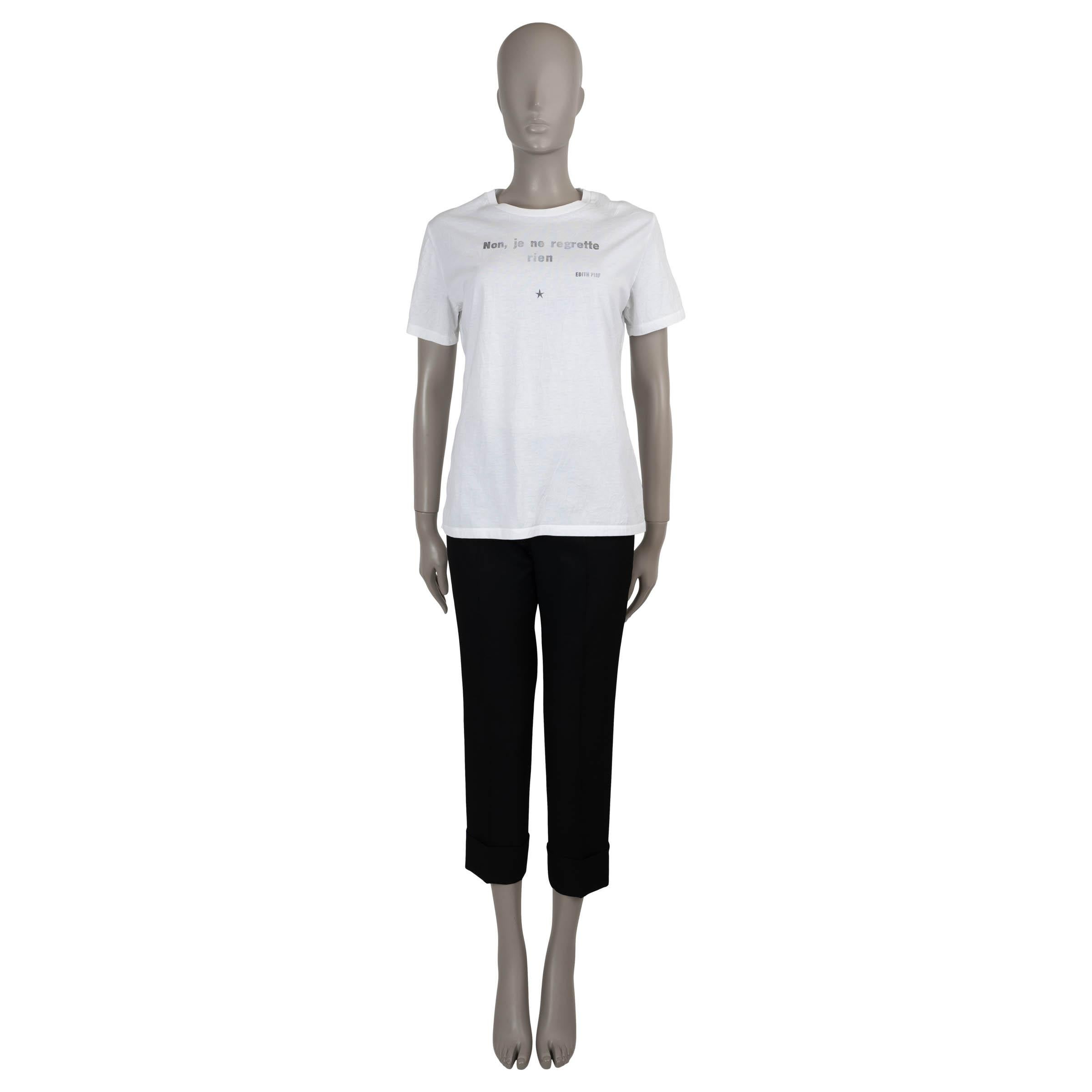 CHRISTIAN DIOR Weißes Baumwollhemd 2023 NON, JE NE REGRETTE RIEN T-Shirt Shirt M Damen im Angebot