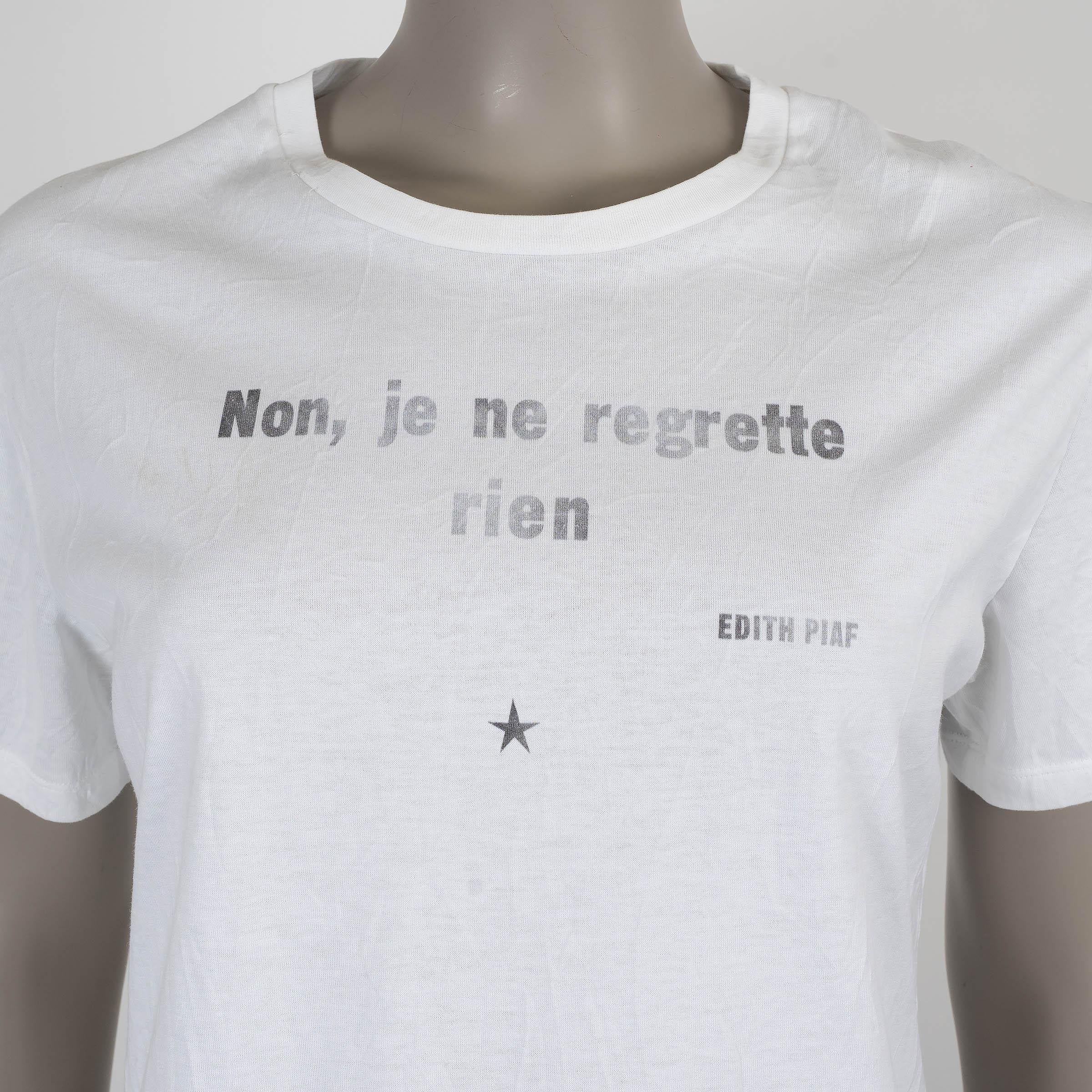 CHRISTIAN DIOR Weißes Baumwollhemd 2023 NON, JE NE REGRETTE RIEN T-Shirt Shirt M im Angebot 1