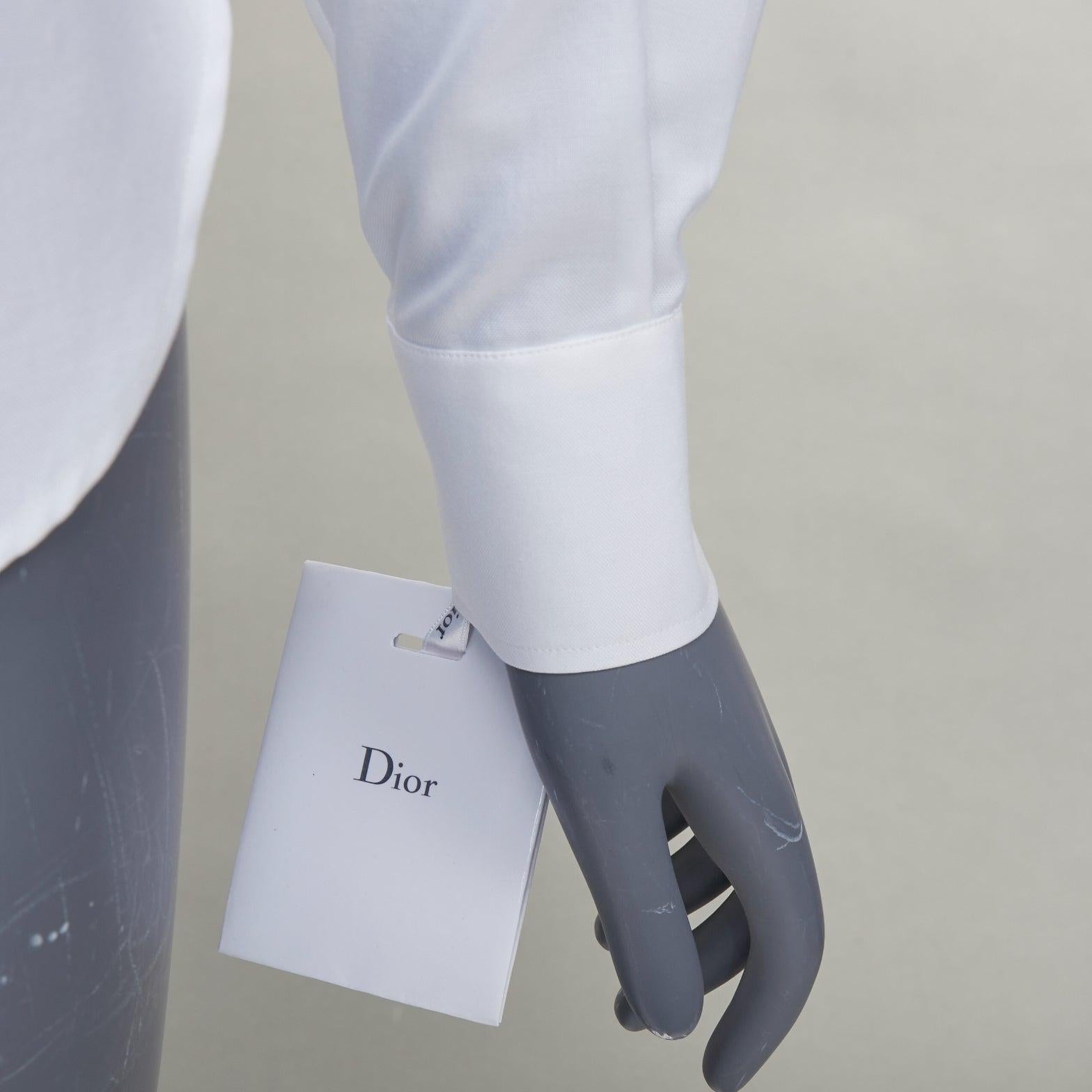 CHRISTIAN DIOR weiß Baumwolle schwarz CD Biene bestickt klassisches Hemd FR34 XS im Angebot 2