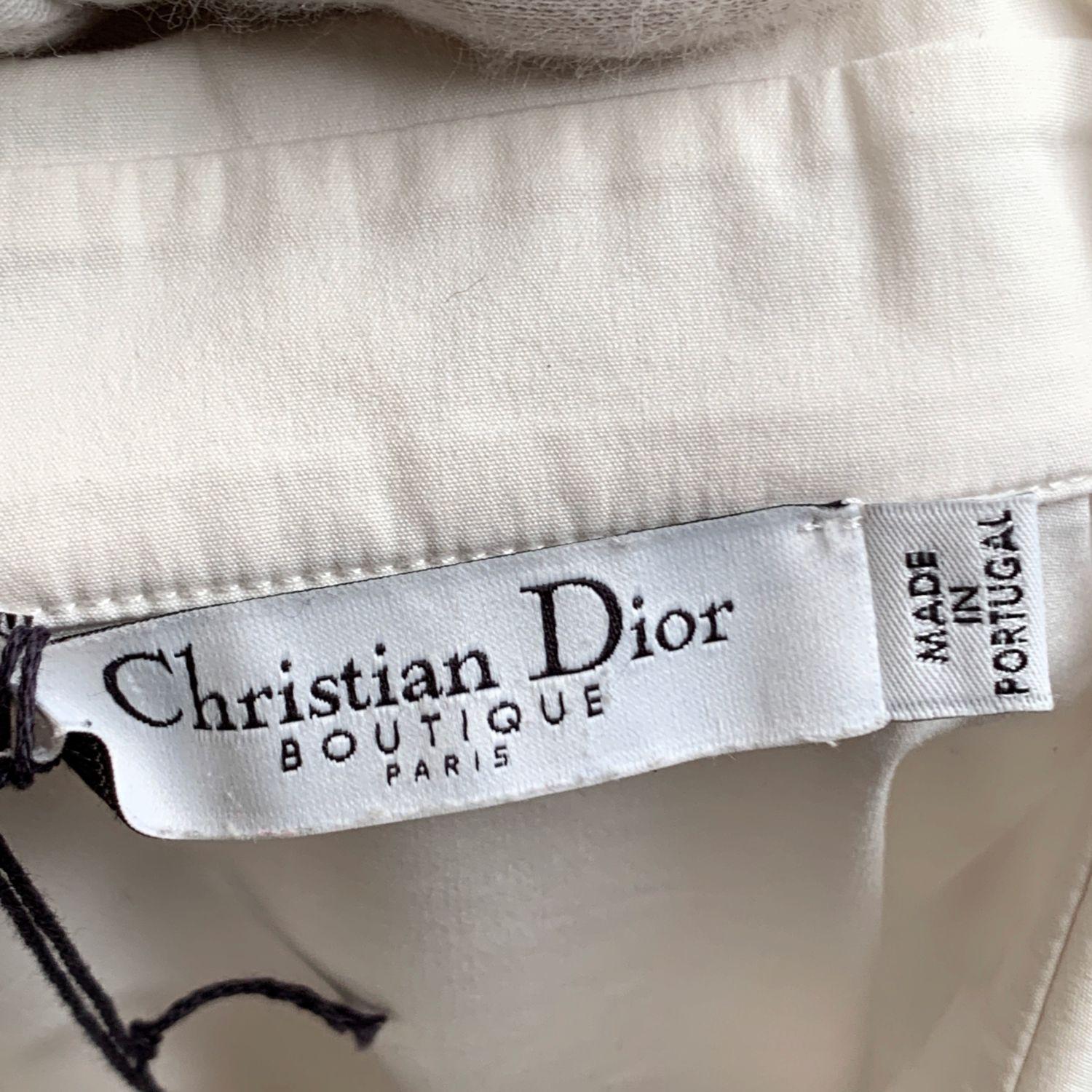 Christian Dior White Cotton Blend Button Down Shirt Size 44 4