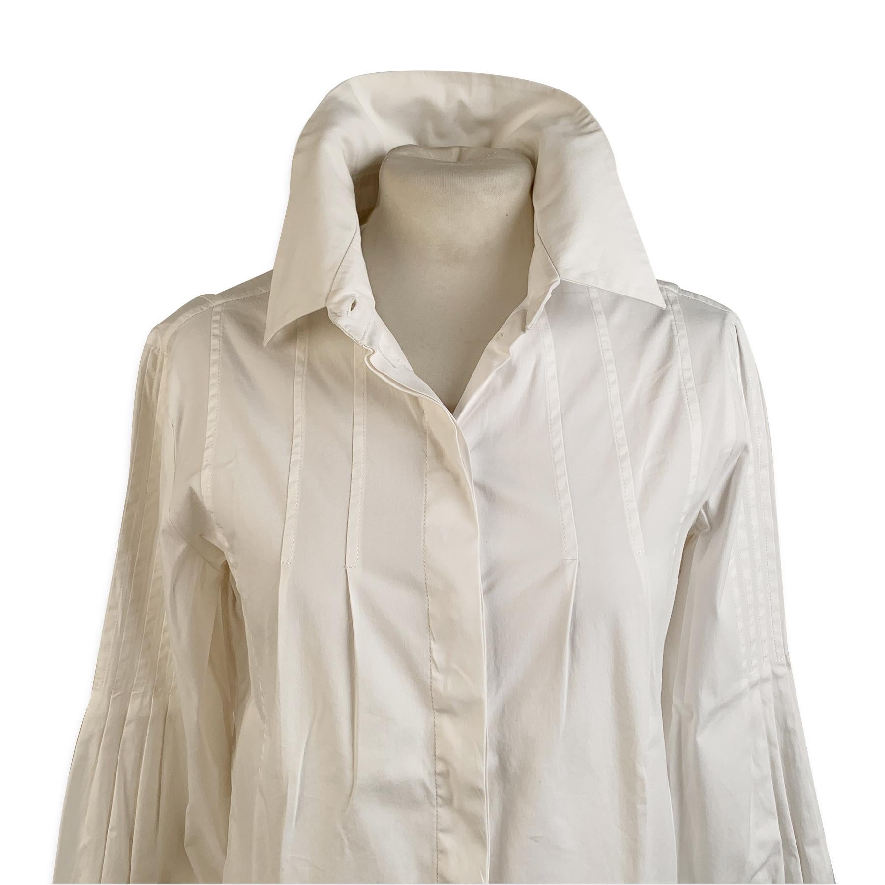 Gray Christian Dior White Cotton Blend Button Down Shirt Size 44