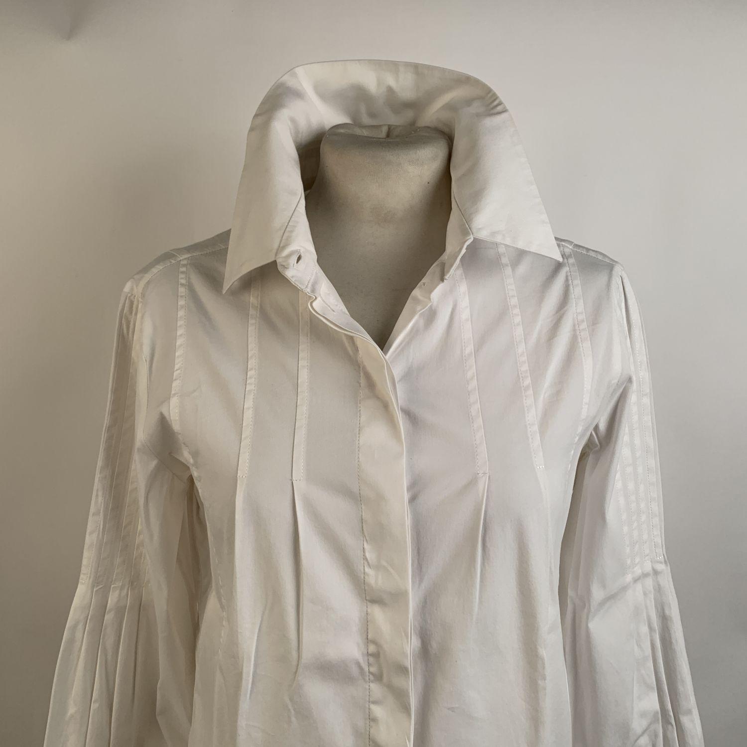 Christian Dior White Cotton Blend Button Down Shirt Size 44 In Good Condition In Rome, Rome