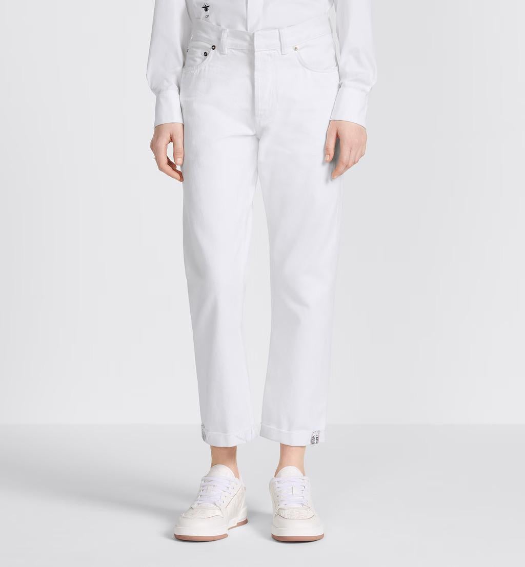 CHRISTIAN DIOR pantaloni jeans BOYFRIEND in cotone bianco 34 XS in vendita 3