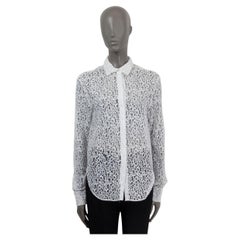 CHRISTIAN DIOR white cotton FLORAL LACE Button Up Shirt 38 S