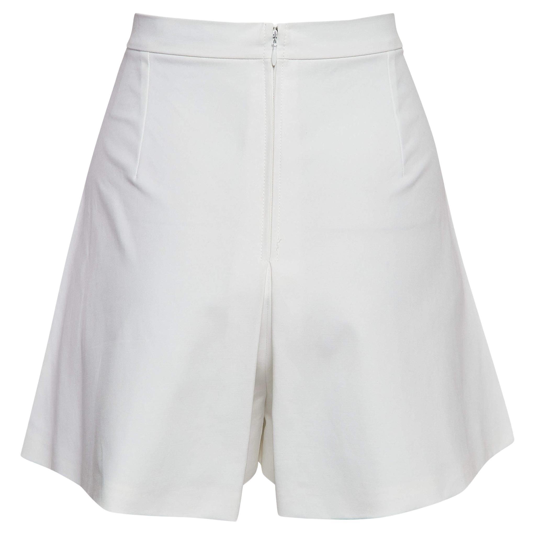 Christian Dior White Cotton Pleated Skorts M For Sale