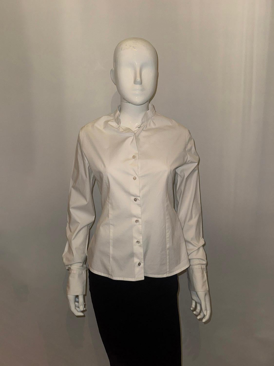 Christian Dior Weißes Baumwollhemd Damen im Angebot