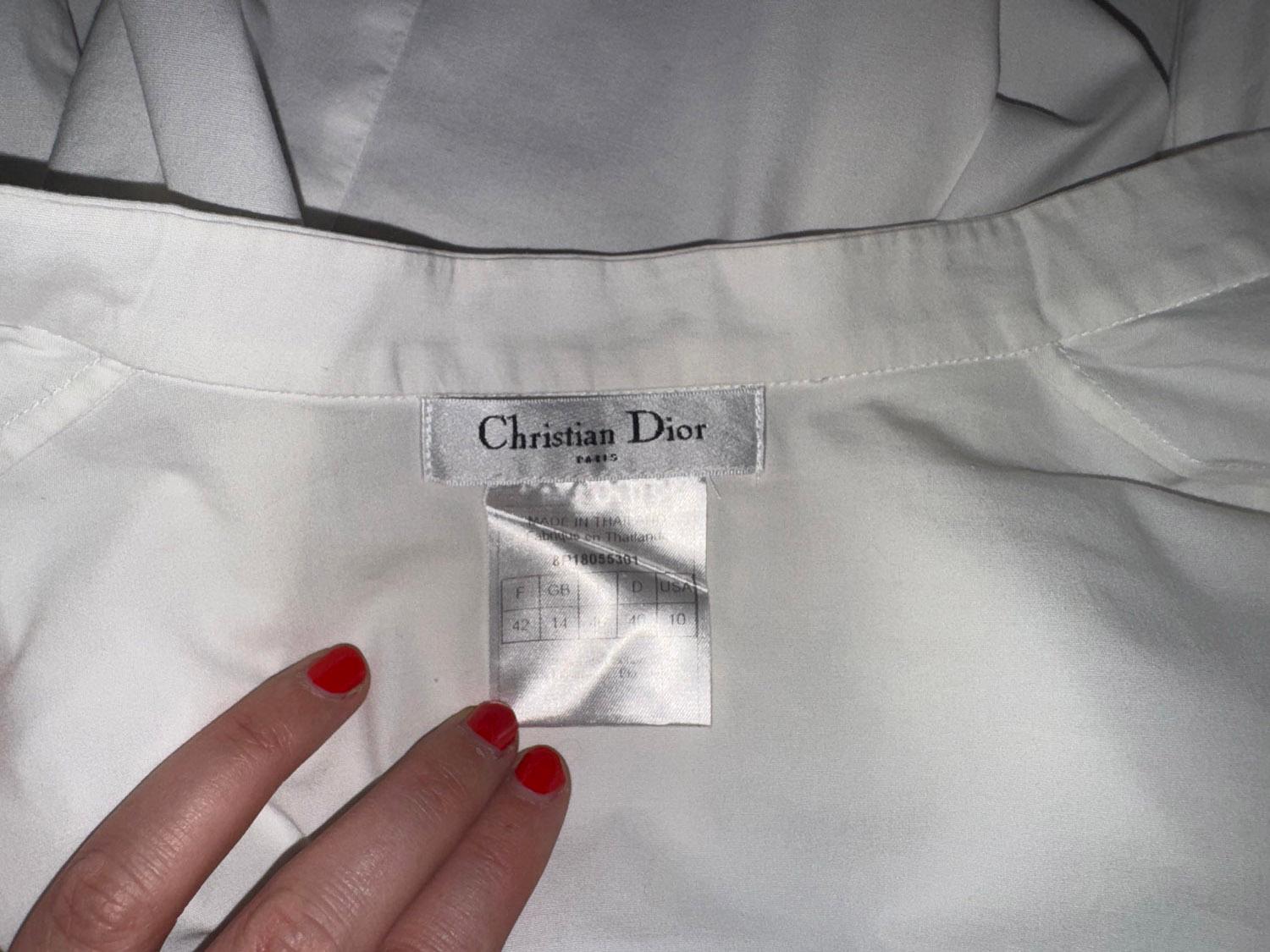 Christian Dior Weißes Baumwollhemd im Angebot 2