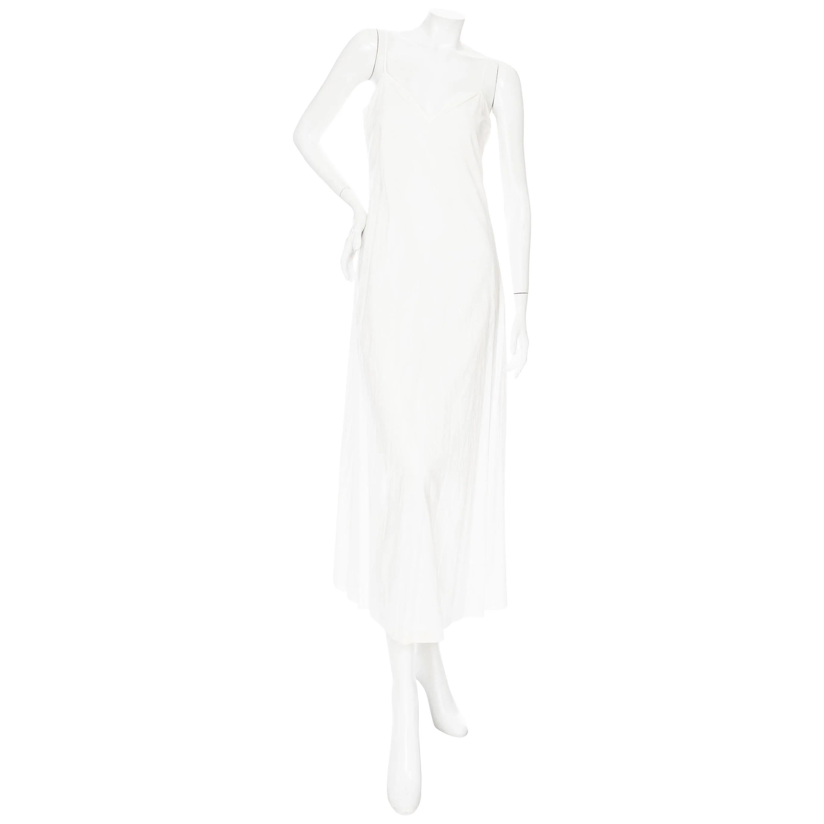 Christian Dior White Cotton Short Sleeve Fringed Eyelet Dress For Sale 3