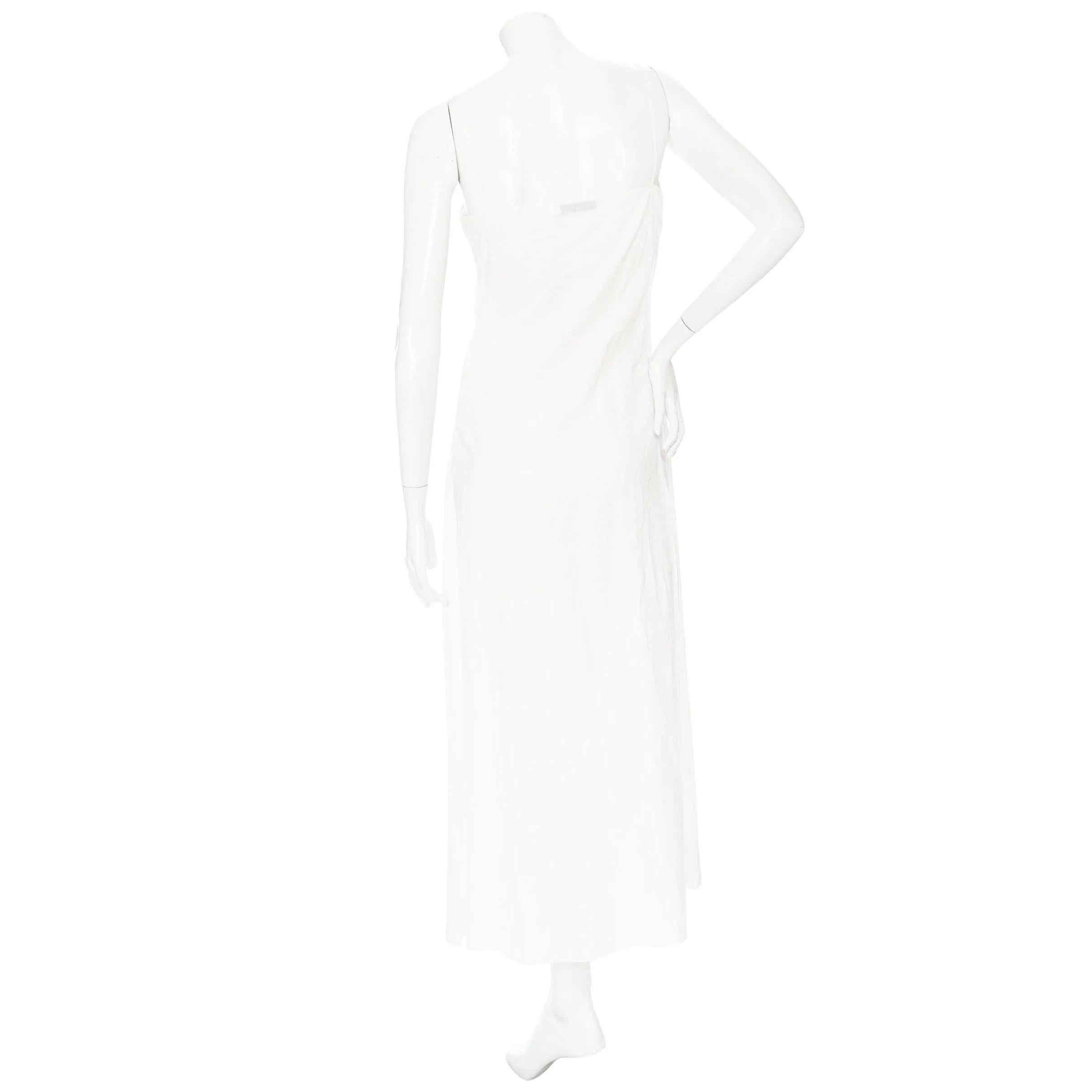 Christian Dior White Cotton Short Sleeve Fringed Eyelet Dress For Sale 4