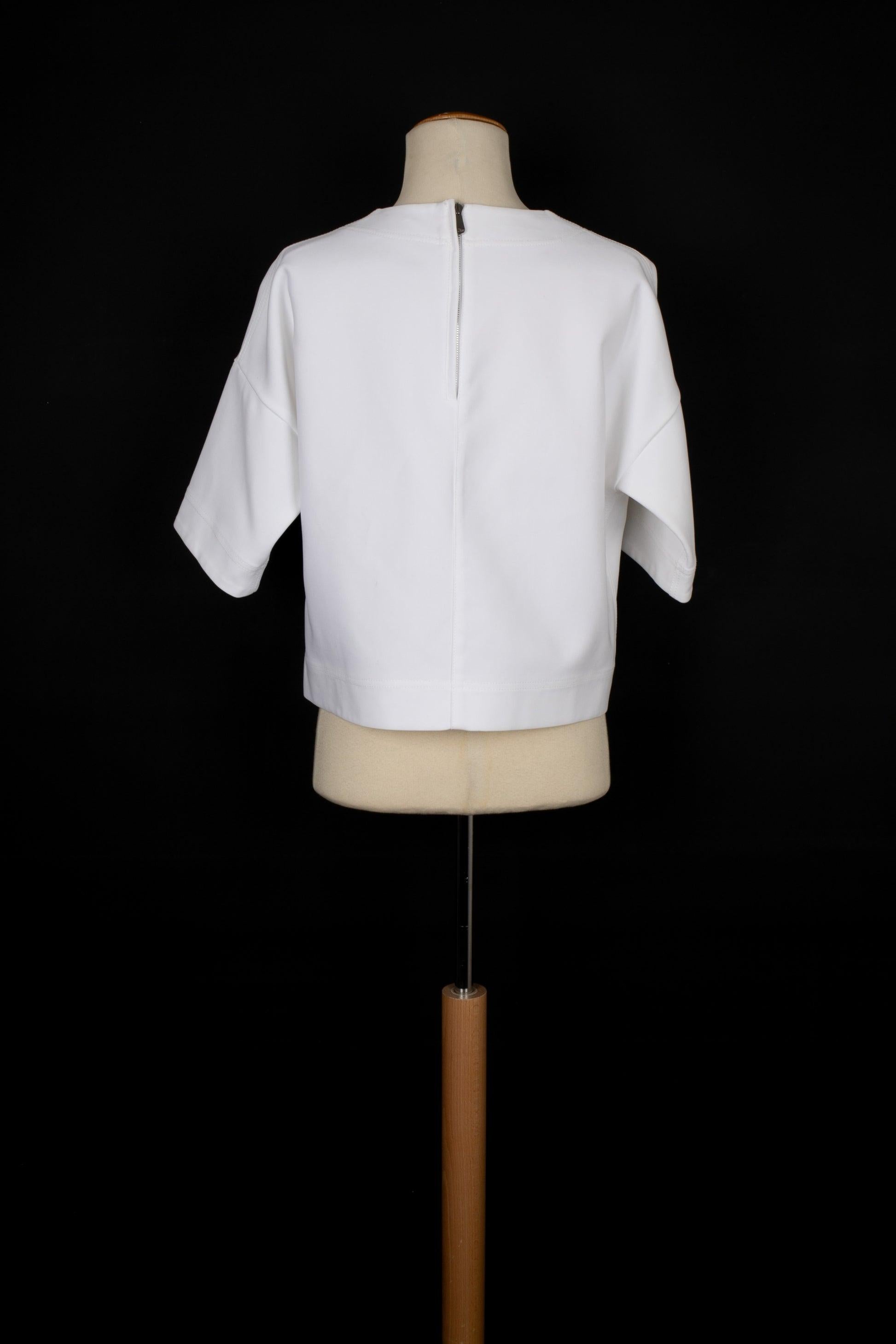 Gray Christian Dior White Cotton Top For Sale