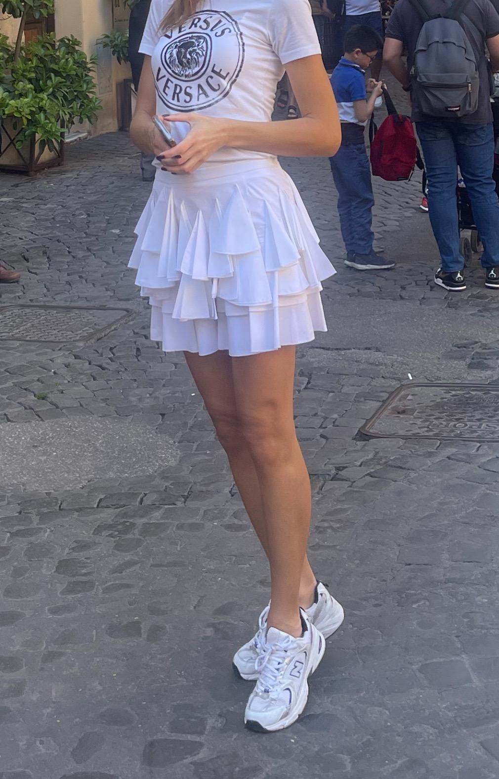 Christian Dior White Flare Ruffle Mini Skirt Size 2