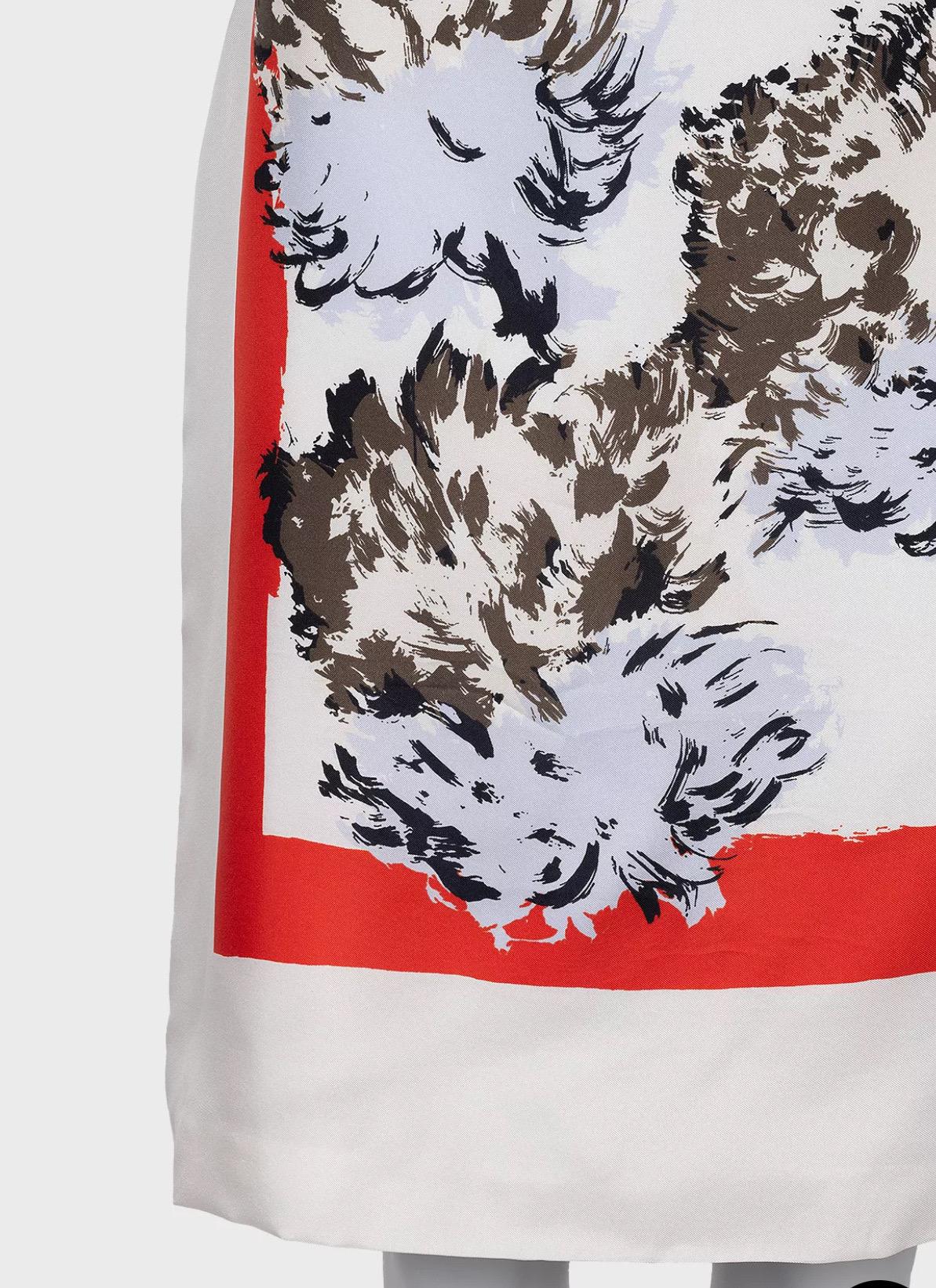 Jupe en soie à fleurs Christian Dior White - Taille 38 Pour femmes en vente