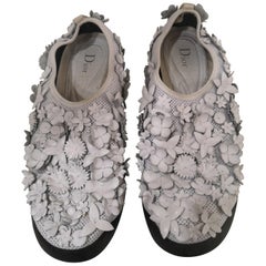 Christian Dior White flowers Shoes unworn