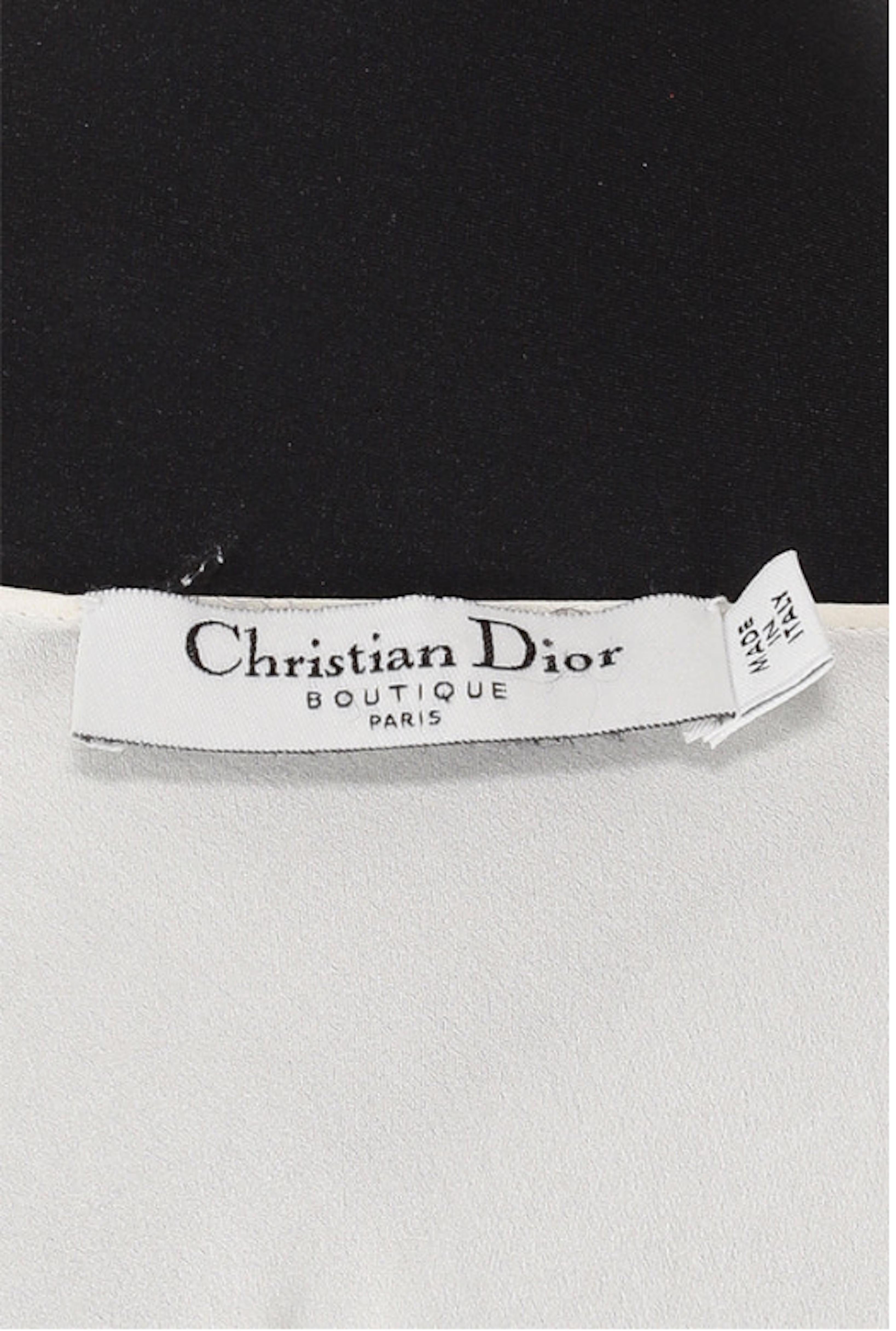 Women's Christian Dior White Flowy Blouse  For Sale