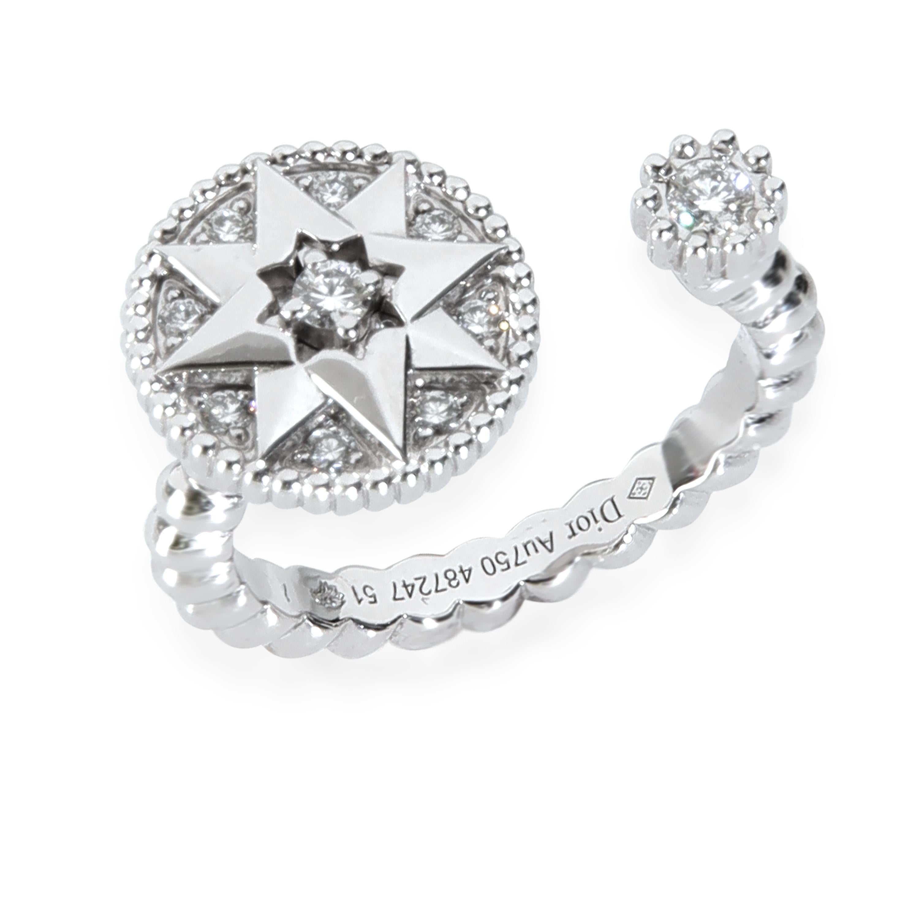 
Christian Dior White Gold Diamond Rose Des Vents Ring

PRIMARY DETAILS
SKU: 145523
Listing Title: Christian Dior White Gold Diamond Rose Des Vents Ring
Condition Description: Retails for 5850 USD. In excellent condition. Comes with Box;
Brand: