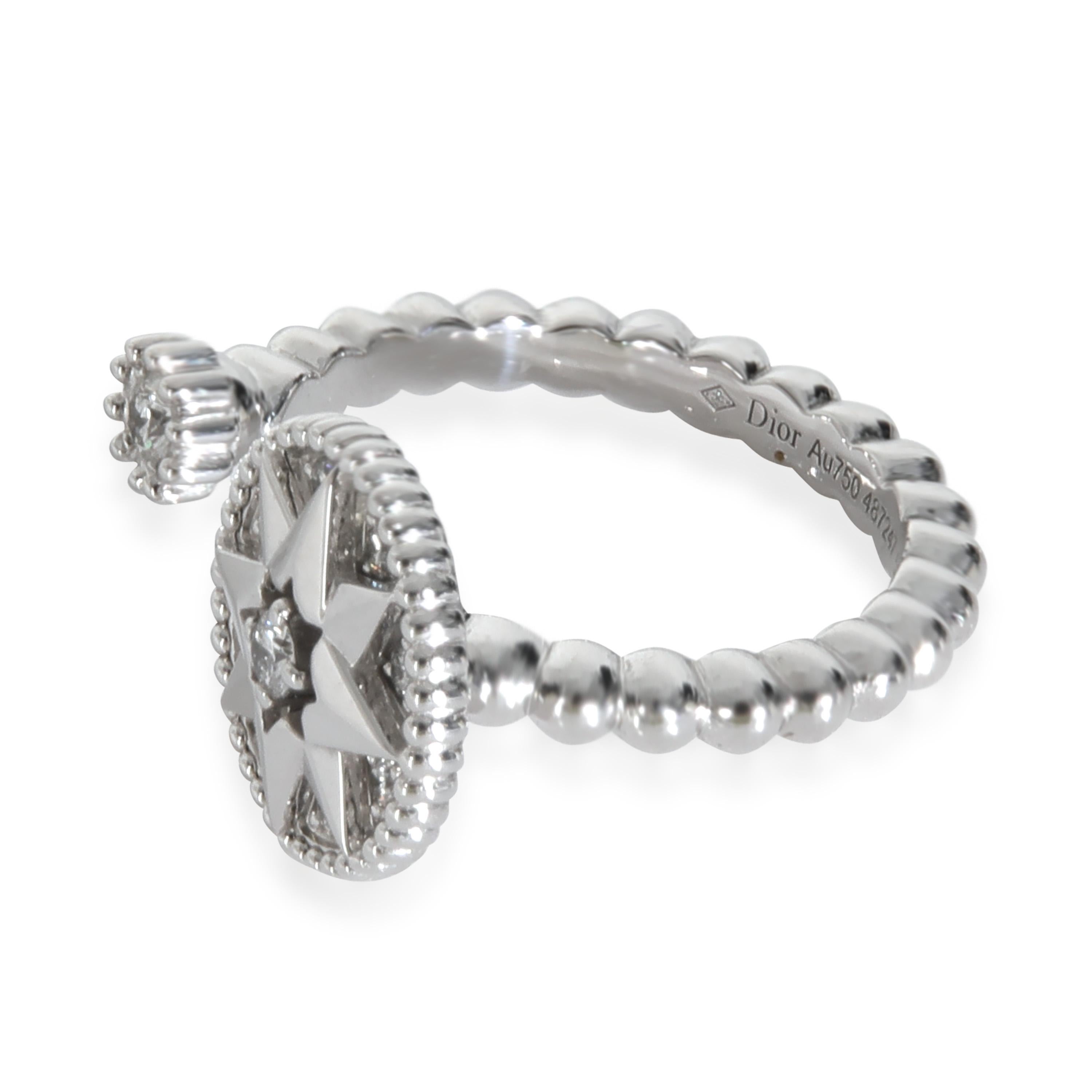 Christian Dior White Gold Diamond Rose Des Vents Ring In condizioni ottime in vendita a New York, NY