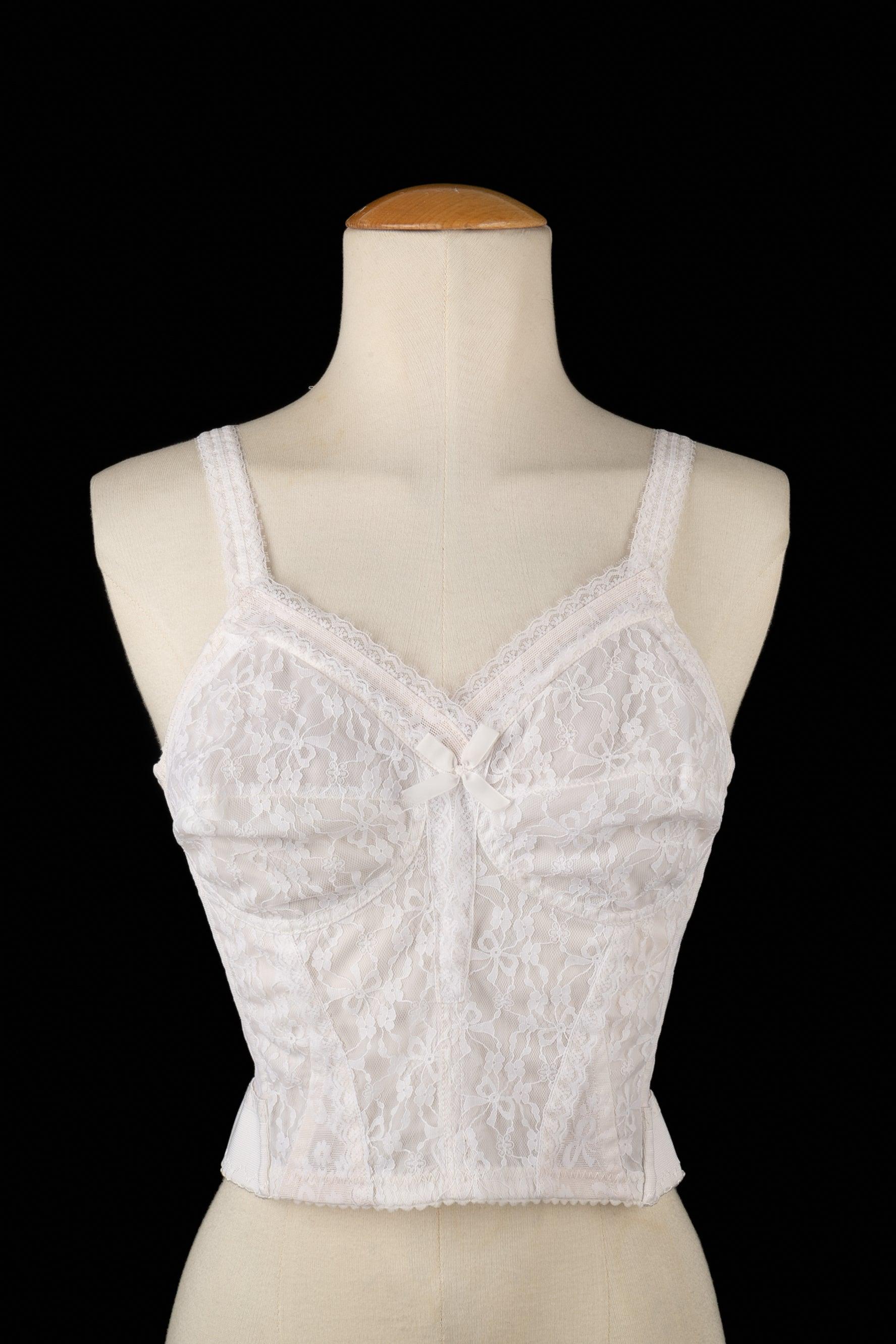 Christian Dior White Lace Bustier Top For Sale
