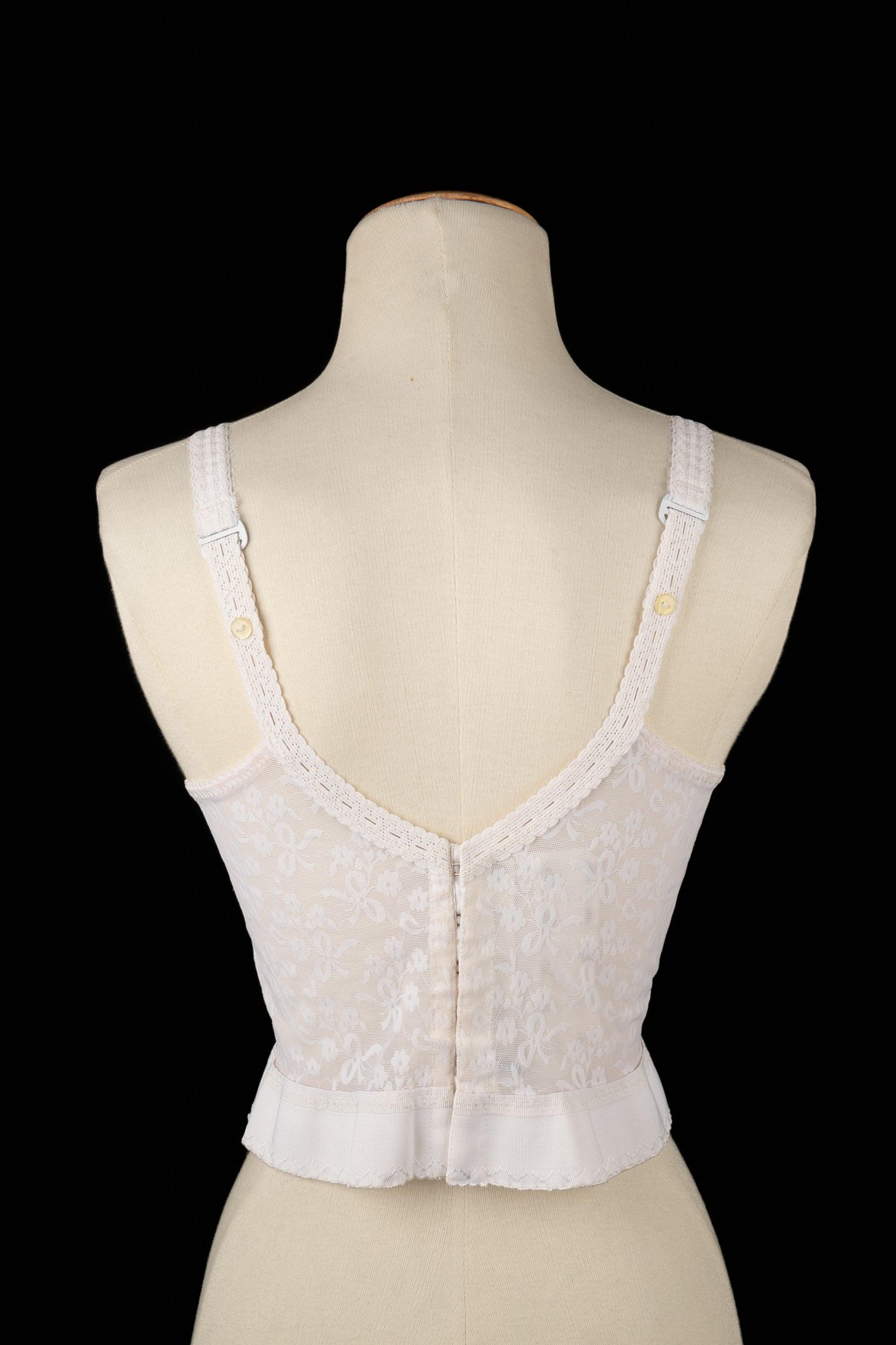 Christian Dior White Lace Bustier Top In Excellent Condition For Sale In SAINT-OUEN-SUR-SEINE, FR