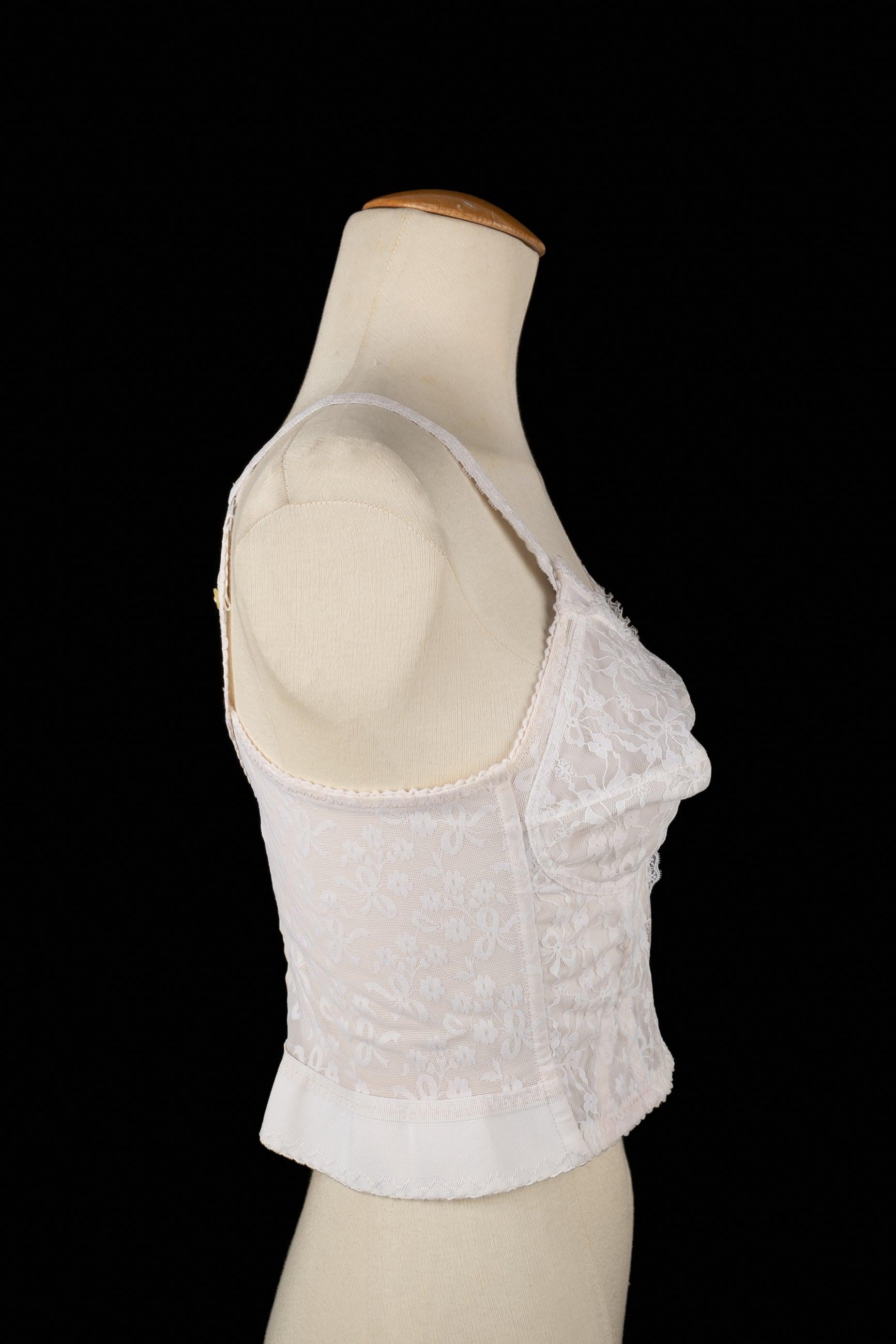 Women's Christian Dior White Lace Bustier Top For Sale